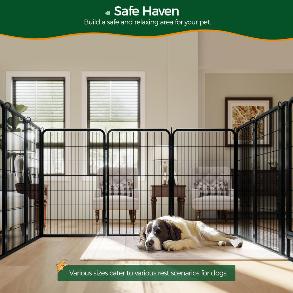 Yaheetech Dog Playpen, 24 inch 2 Panels Dog Pen for Indoor Heavy Duty Puppy Exercise Pen Metal Pet Fence for RV Camping/Yard/Garden