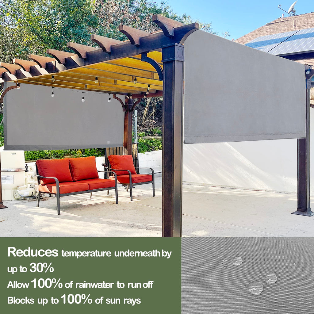 Alion Home Waterproof Pergola Cover - Universal Replacement Canopy (12' L x 8' W, Sand)