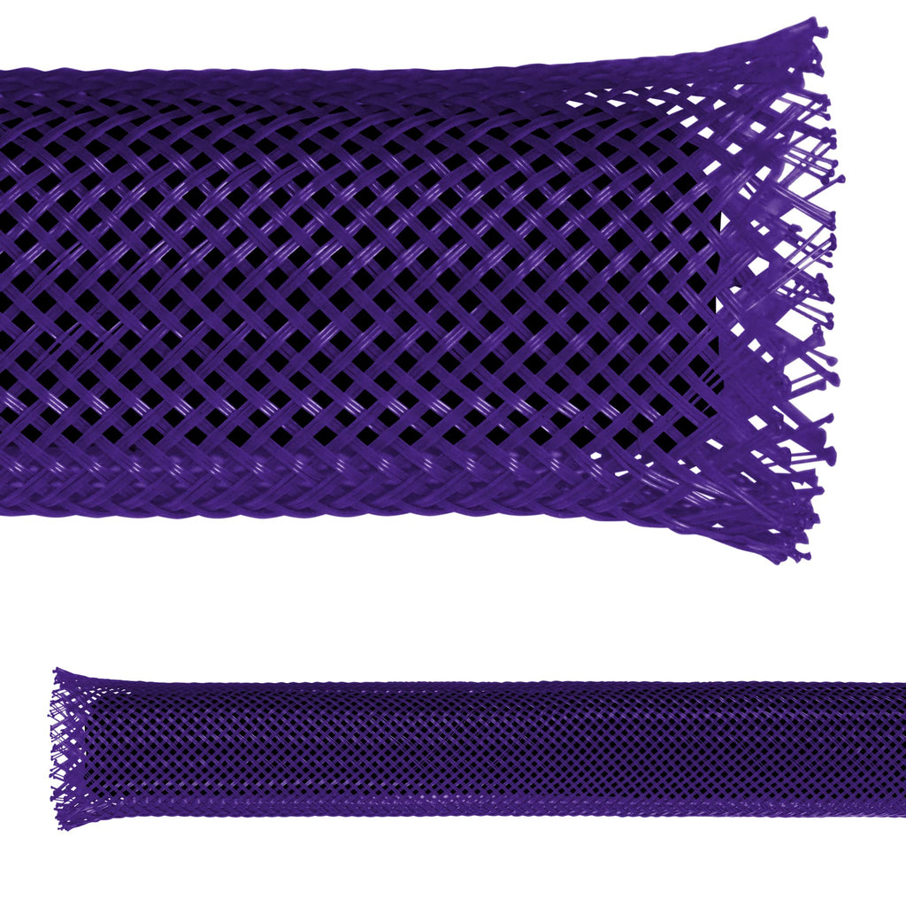 Electriduct 1/8" Black PET Expandable Braided Sleeving Cable Mesh Flexible Wire Sleeve - 10 Feet
