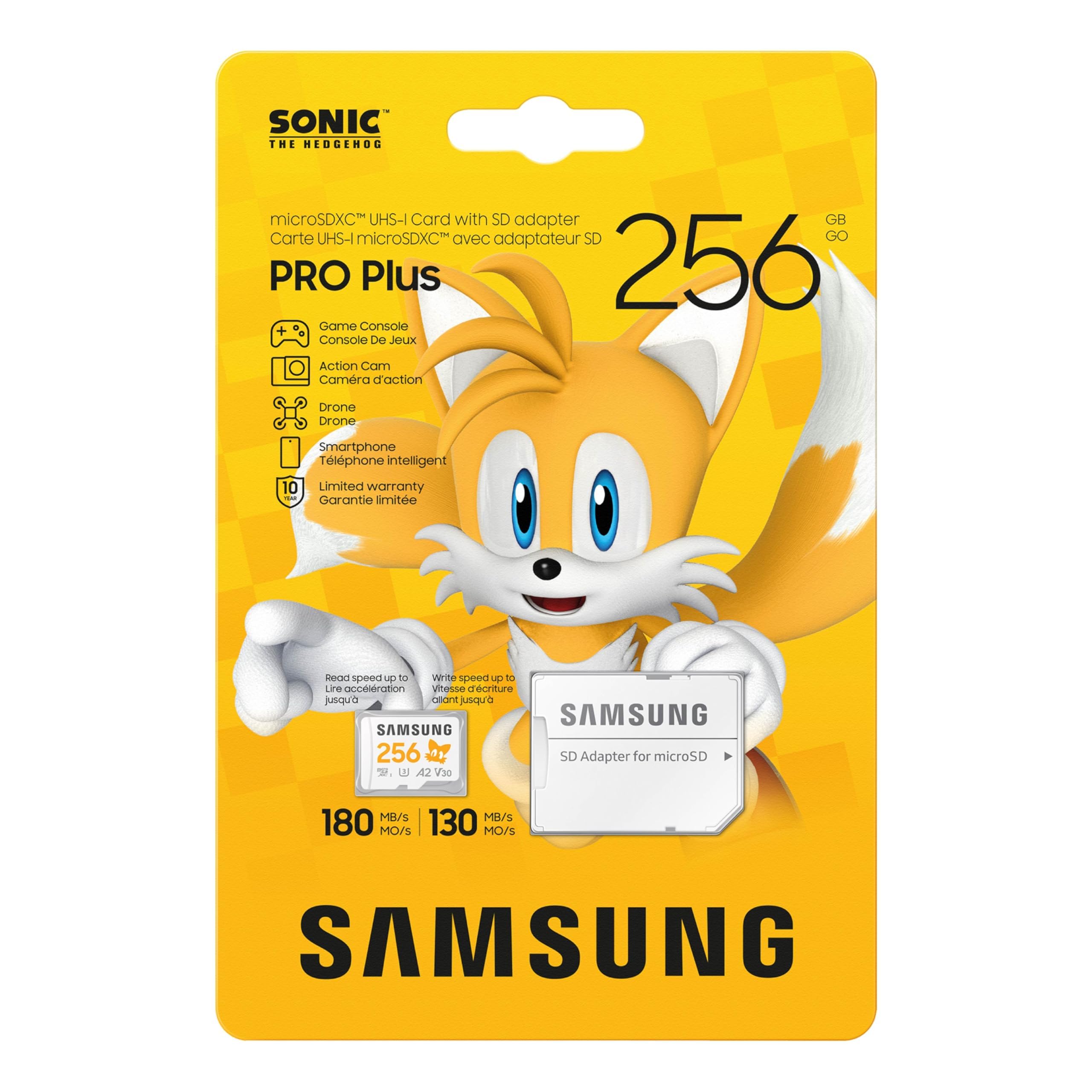 Samsung PRO Plus microSD Memory Card + Adapter, 128GB microSDXC, Up to 180 MB/s, Full HD & 4K UHD, UHS I, C10, U3, V30, A2, for Android Smartphones, Tablets, GoPRO, and DJI Drone (MB MD128SA/AM)