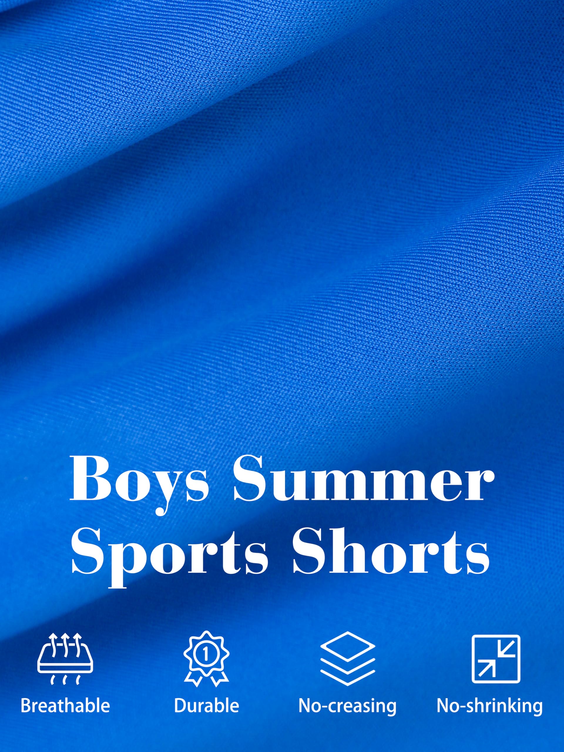 Resinta 4 Pack Toddler Boy Shorts Elastic Waist Boys Athletic Basketball Soccer Shorts Summer Pull-On Comfort for Playwear