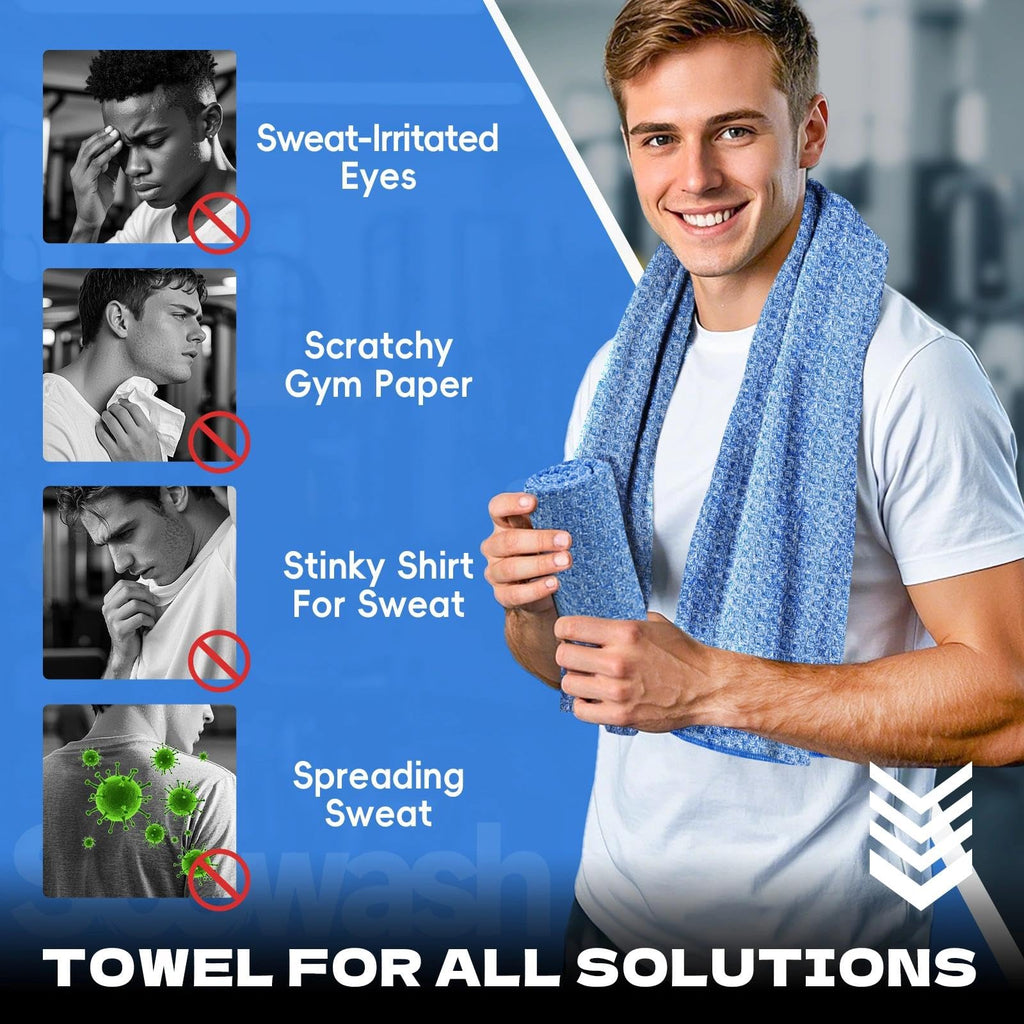 Microfiber Gym Towels for Showering Working Out Quick Dry Negative ions Large Middle Small Sizes Lightweight Gym Towel for Men Women Tennis Sports Towels for Body Hot Yoga Fitness Essentials