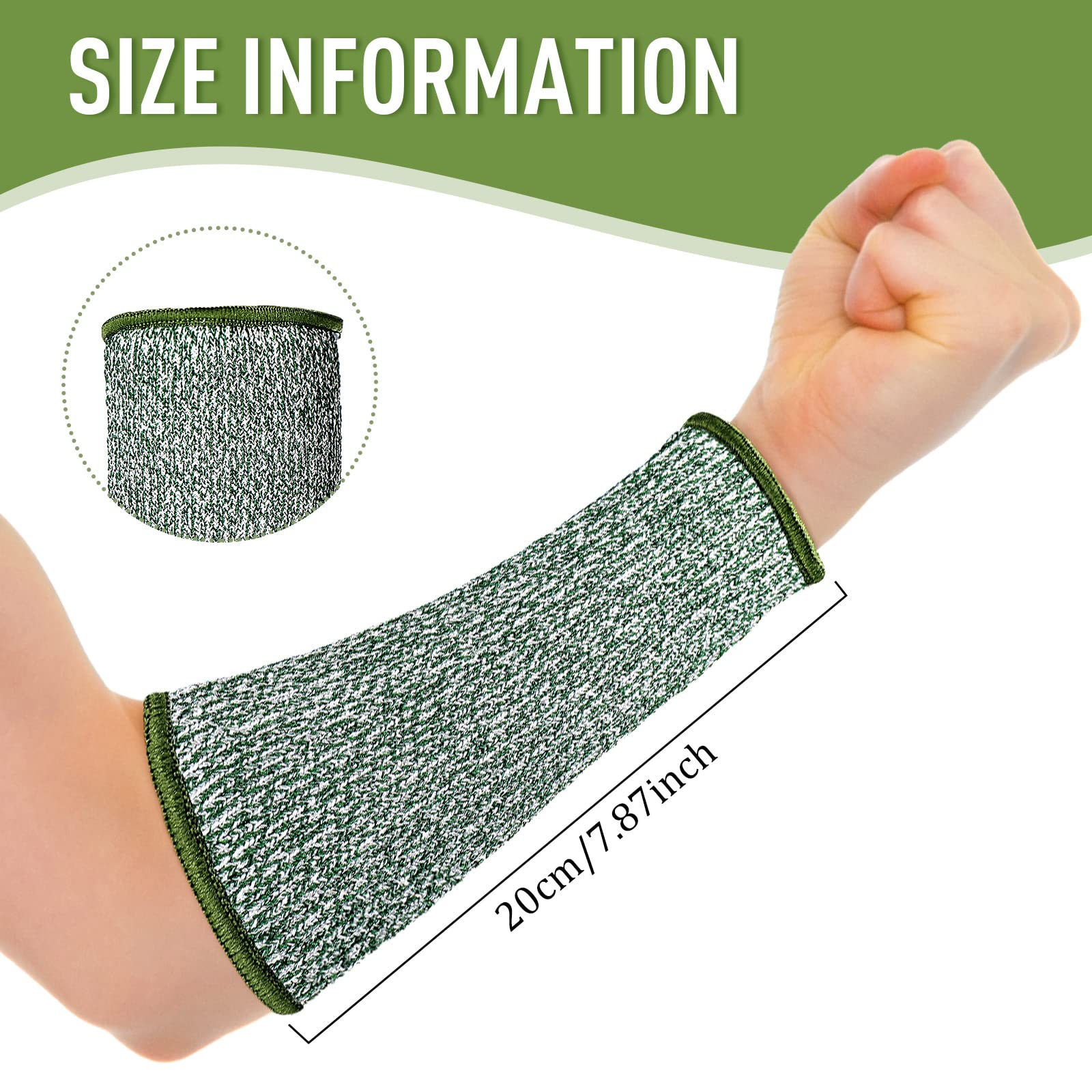 Sintege 3 Pairs Arm Protectors for Thin Skin and Bruising Cut Resistant Forearm Sleeve Level 5 Arm Burn Protection Sleeve (Black,7.9 Inch)