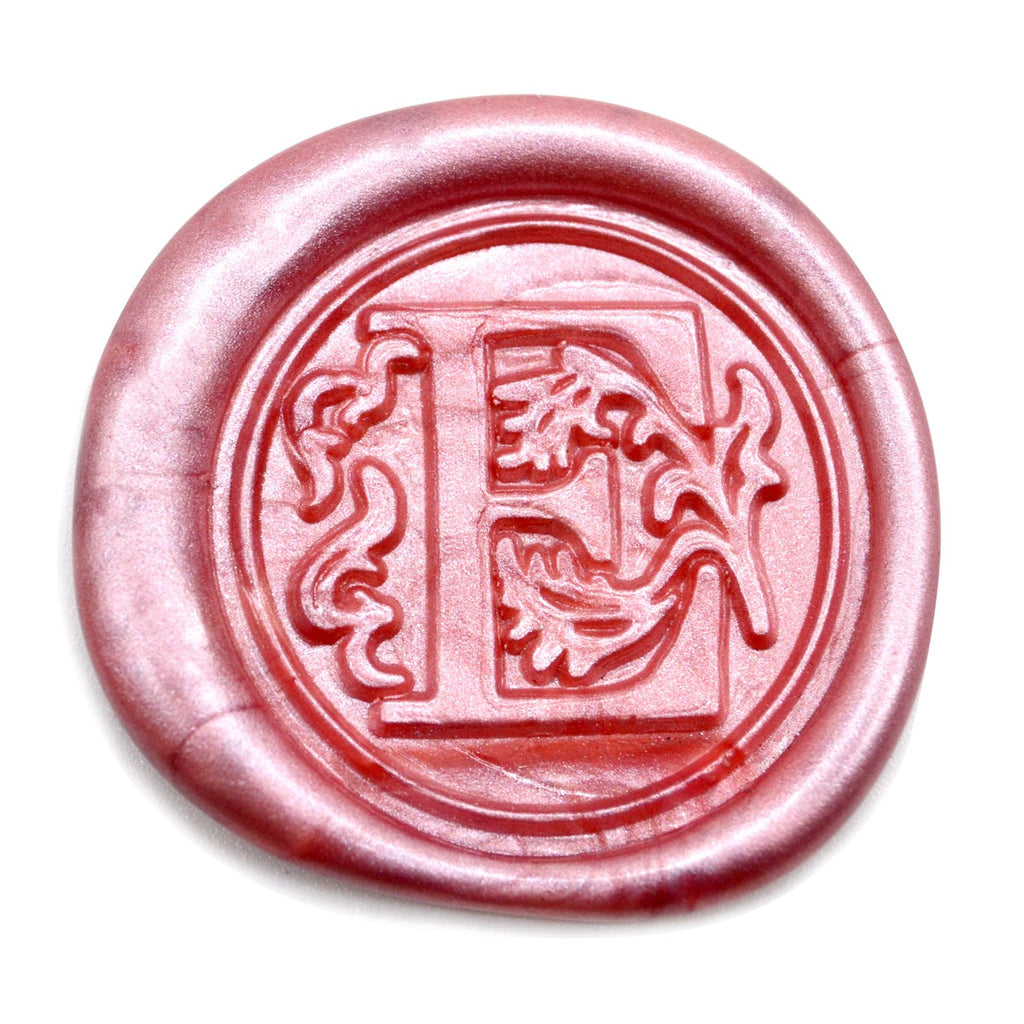 Medieval Initial Alphabet Sealing Wax Stamps, Brass Head Wooden Handle, for Thanksgiving Card/Envelope/Gift Wrap/Wedding Engagement Party Invitation - Letter S