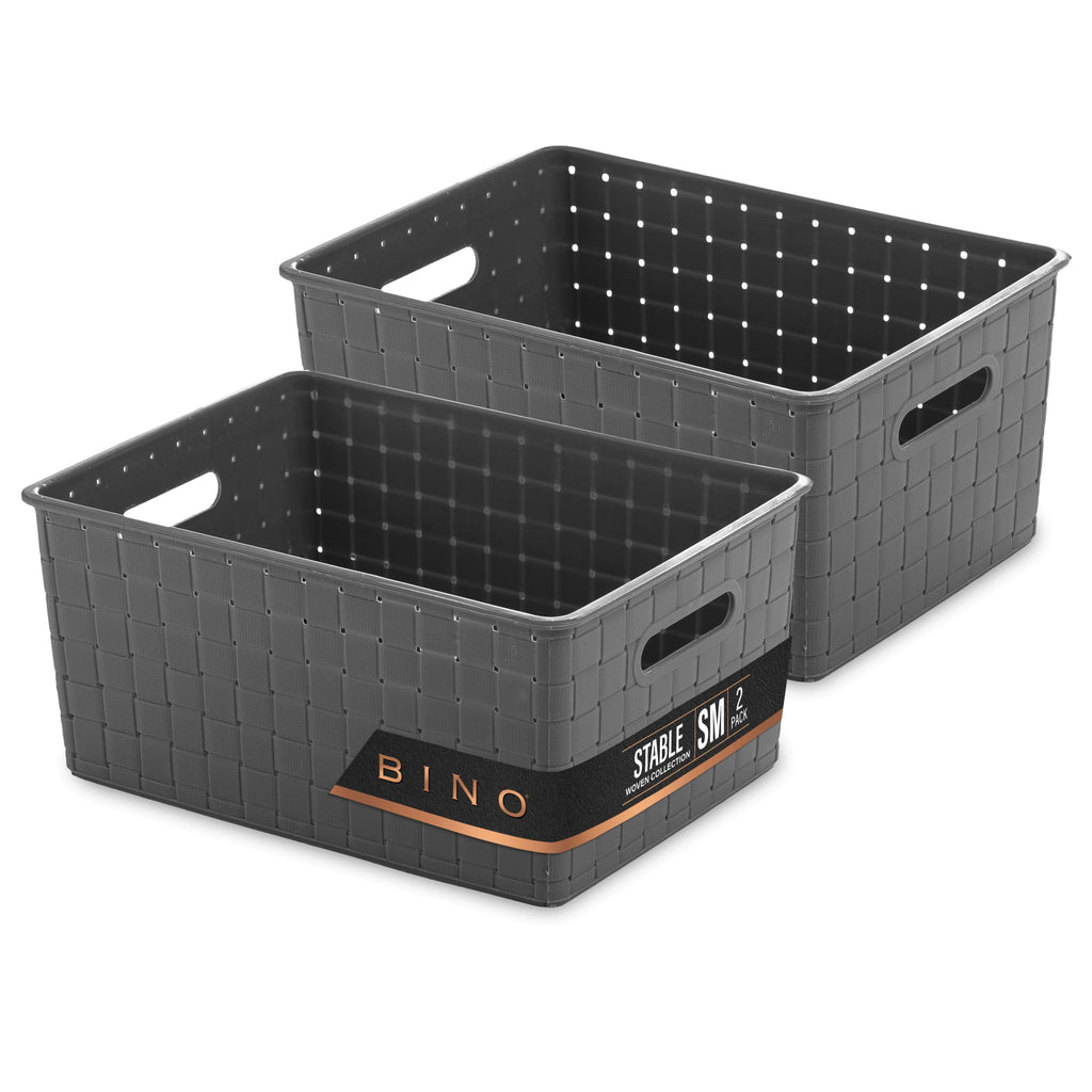 BINO Plastic Basket, Small White, 5 Pack - Rectangular Cabinet Organizer, Multi-Use Storage Basket, Drawer and Cabinet-Friendly, Portable, Durable, Space Efficiency, Stock Management
