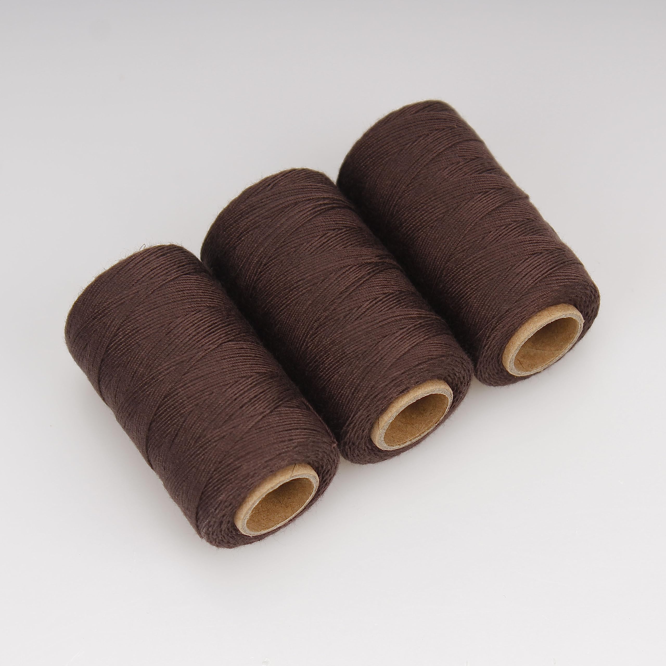 Lusecarl Polyester Thread 110 Yards Each Spool for Hair Extensions 3 Rolls Hair Weave Sewing Threads for Hand Sewing, Hair Extensions, Making Wigs DIY (3 Thread, Black)