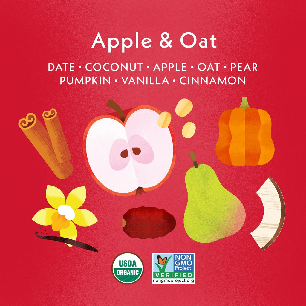 Once Upon A Farm Soft-Baked Bars, Apple & Oat, Kosher, USDA Certified Organic, Non-GMO, 4 Count, 4.8 Ounce (Pack of 8)