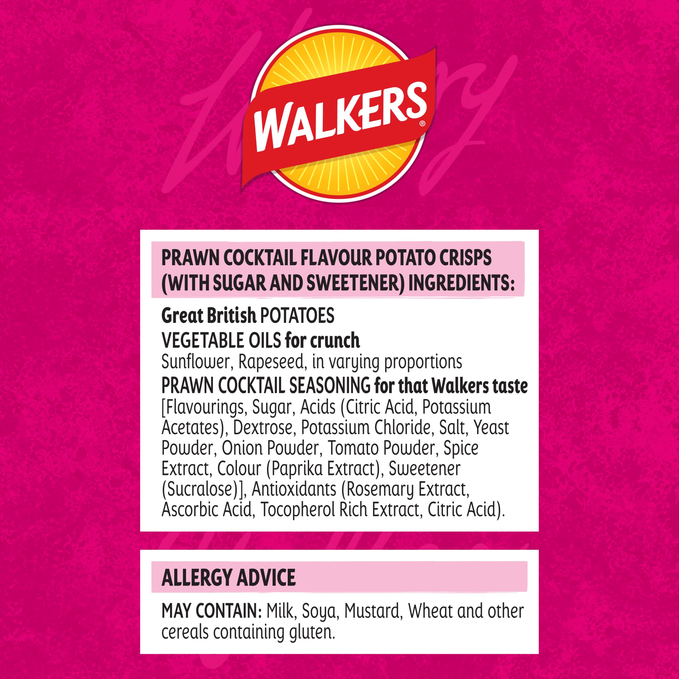 Walkers Smoky Bacon Crisps Box, 32.5 G (Case Of 32)