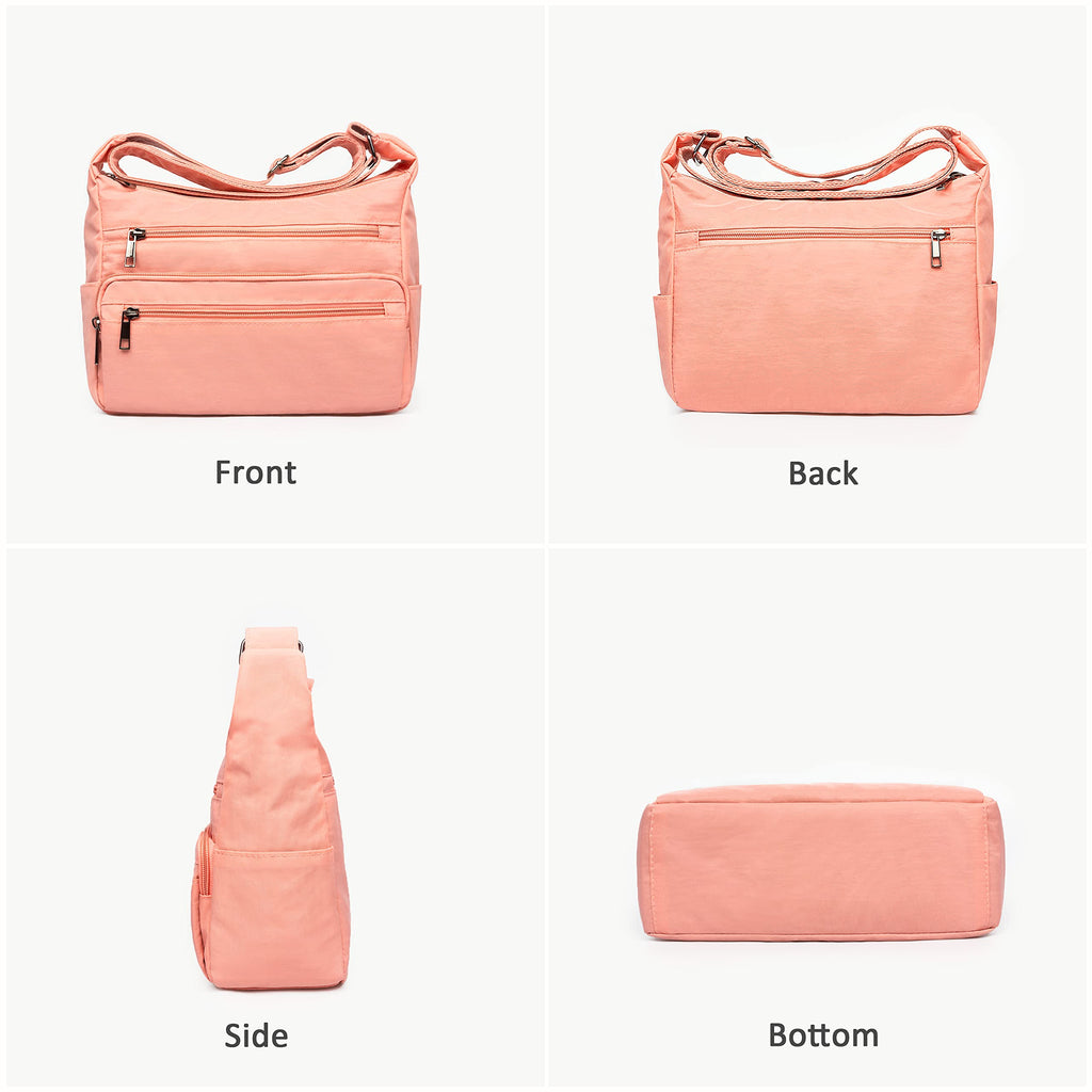 VOLGANIK ROCK RFID Purses for Women Fabric Nylon Multi Pocket Crossbody Bag Ladies Travel Handbag
