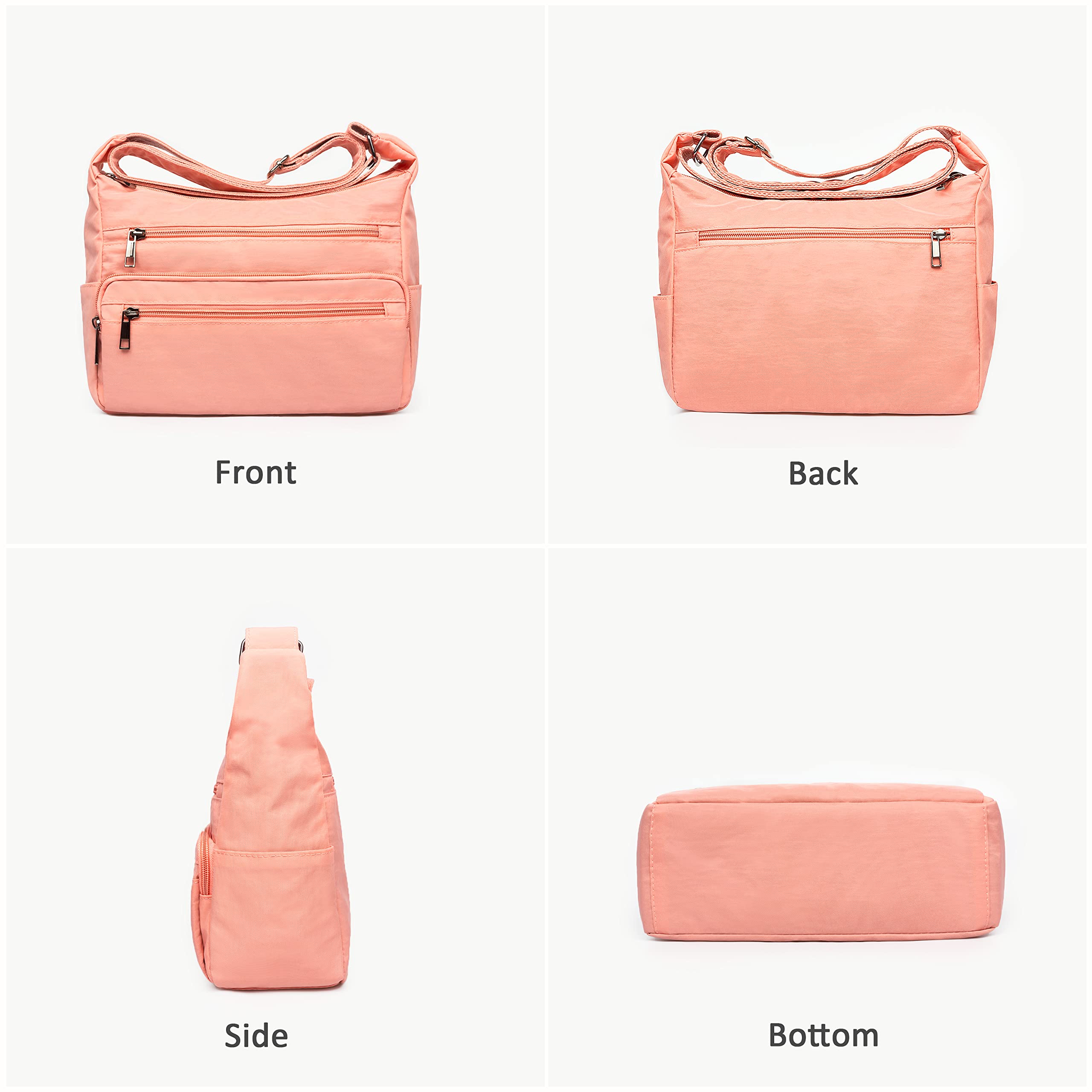 VOLGANIK ROCK RFID Purses for Women Fabric Nylon Multi Pocket Crossbody Bag Ladies Travel Handbag