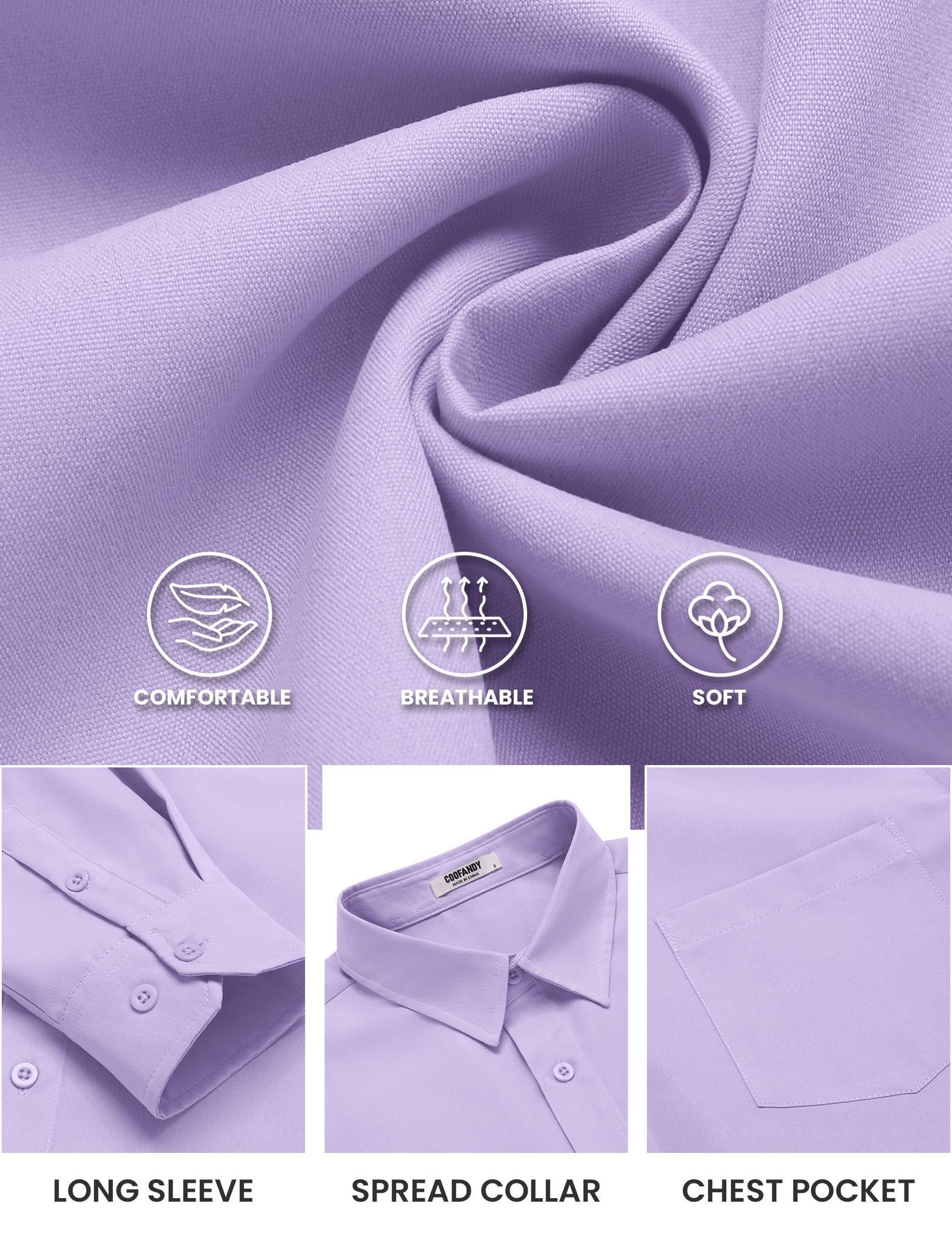 COOFANDY Mens Long Sleeve Button Down Shirts Casual Untucked Shirts for Men Dress Shirts Beach Wedding Shirts