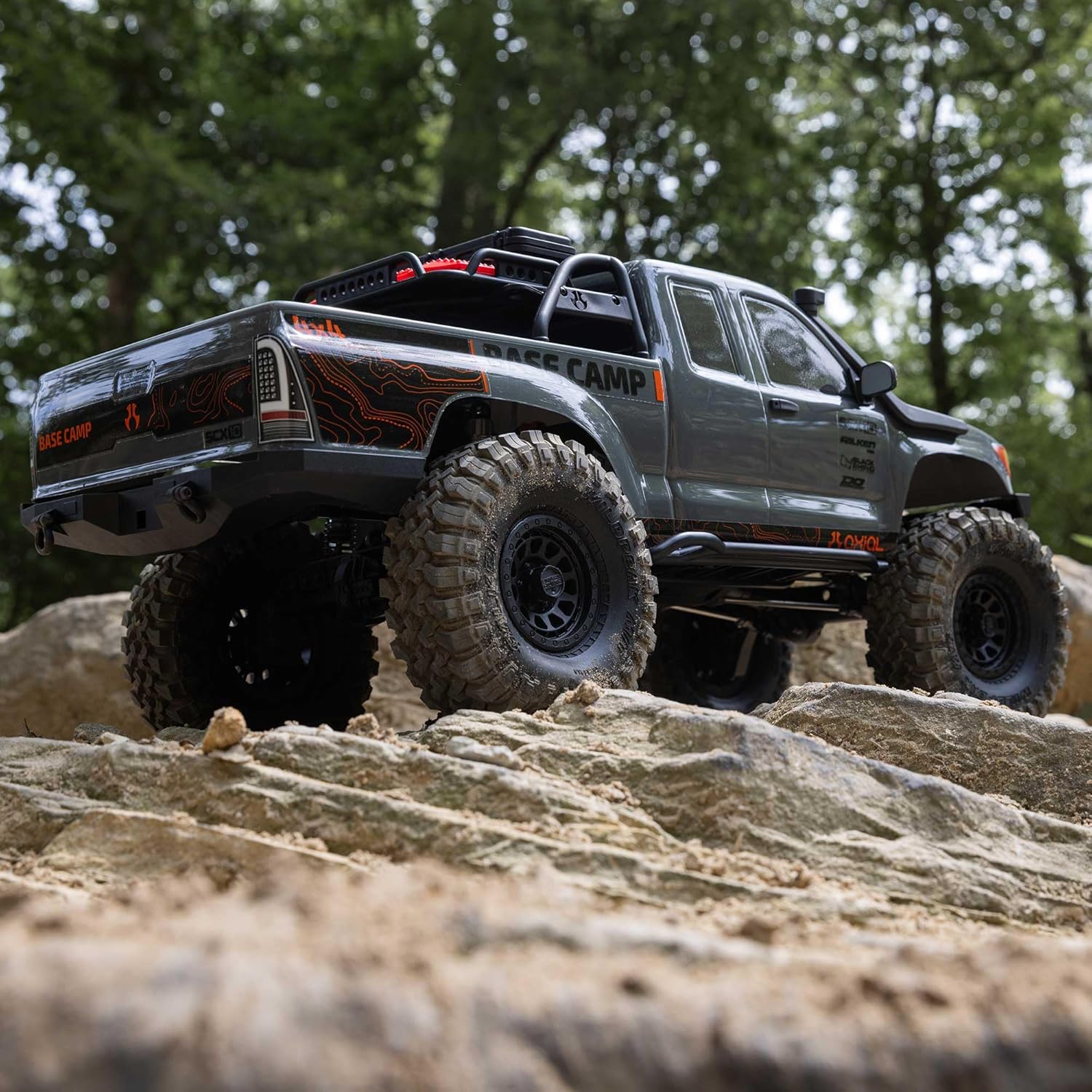 Axial RC Truck 1/10 SCX10 III Base Camp 4X4 Rock Crawler Brushed RTR (Battery and Charger Not Included), Gray, AXI-1375T2