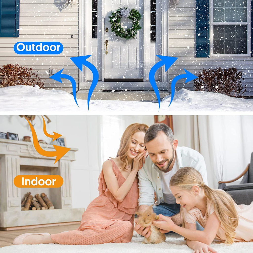 BKSAI Door Draft Stopper for Doors No Adhesive Draught Excluder Under Door Wind Blocker for Bottom of Door,Reduce Noise Draught Excluder Sweep Sound Proof (Beige 24-29IN / Distance Under The Door 1IN)