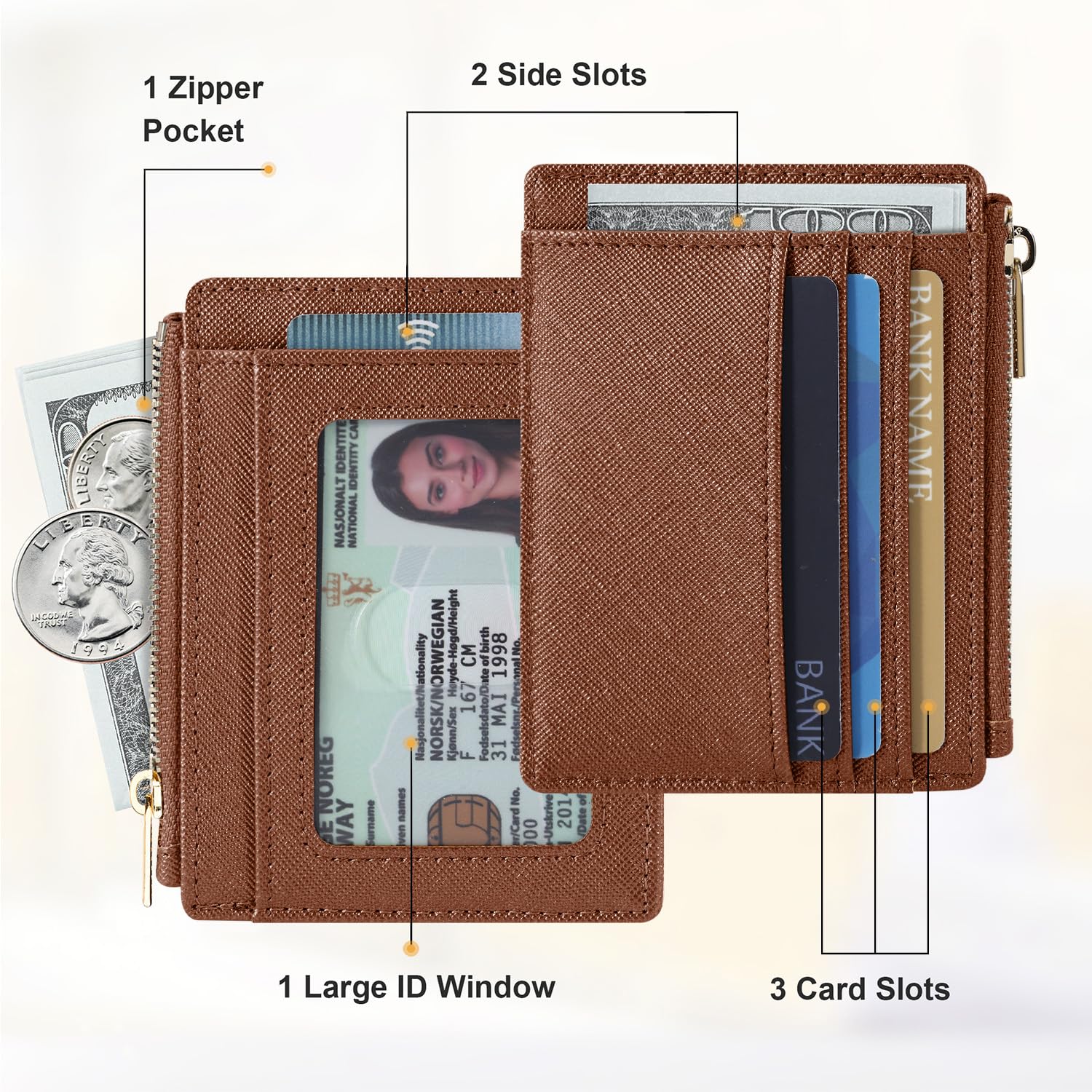 Sodsay Card Case Slim Front Pocket Wallet for Women Credit Card Holder with Keychain | Slim, Credit Card Holder, Front Pocket, with Keychain | Slim
