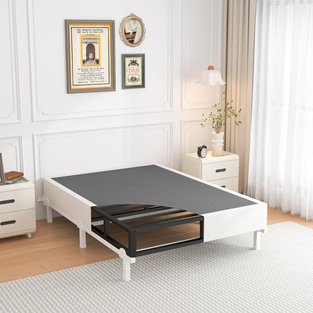 ROIL 10 Inch Twin Box Spring, Heavy Duty Metal Box Spring Mattress Foundation with Fabric Cover, 3500lbs Max Weight Capacity, Easy Assembly, Noise Free, Non-Slip