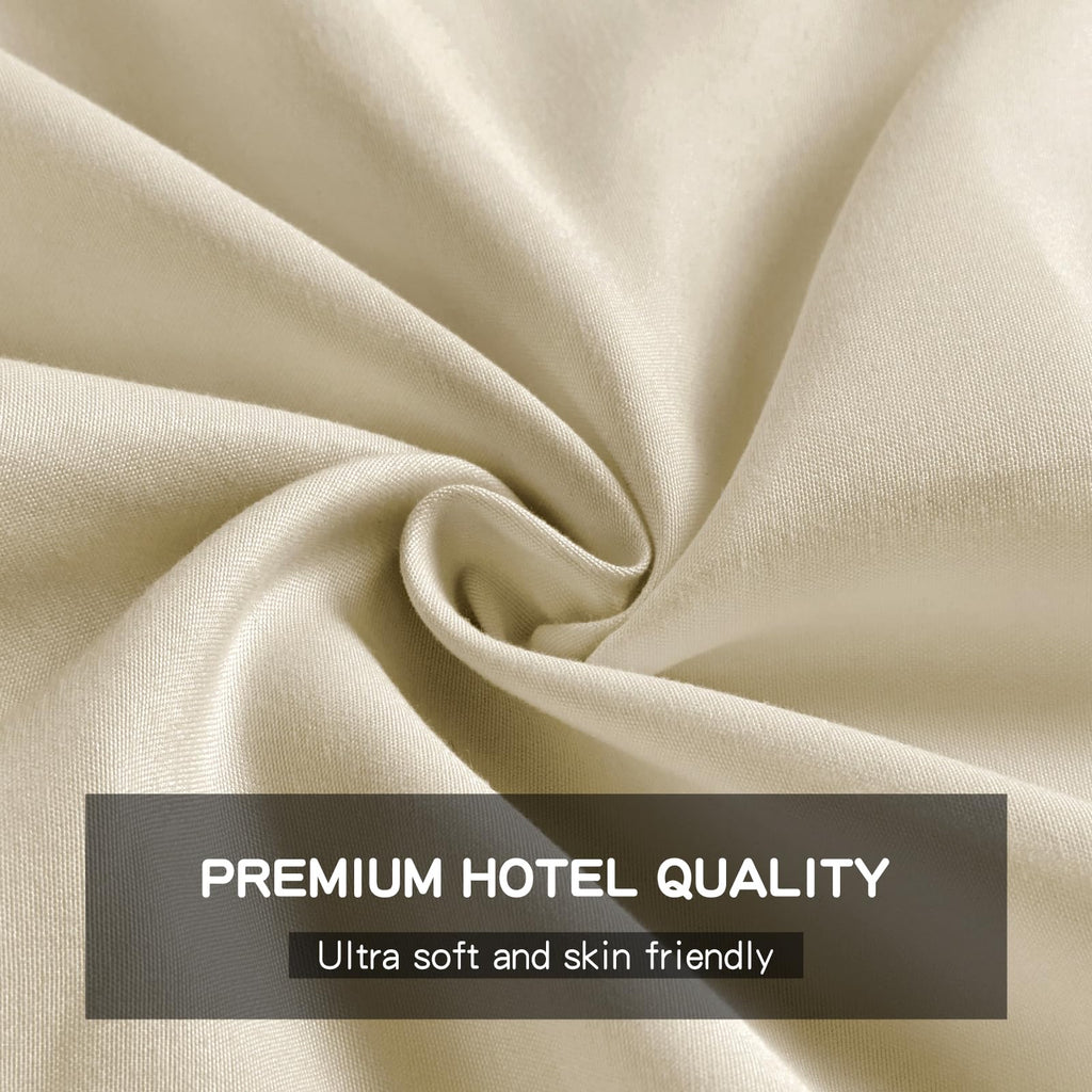 FreshCulture Twin XL Flat Sheet - Hotel Quality Twin XL Flat Sheet Only - Brushed Microfiber Top Sheet - Ultra Soft & Breathable - Wrinkle-Free - Easy Care - Single Flat Sheet (Twin XL, Beige)