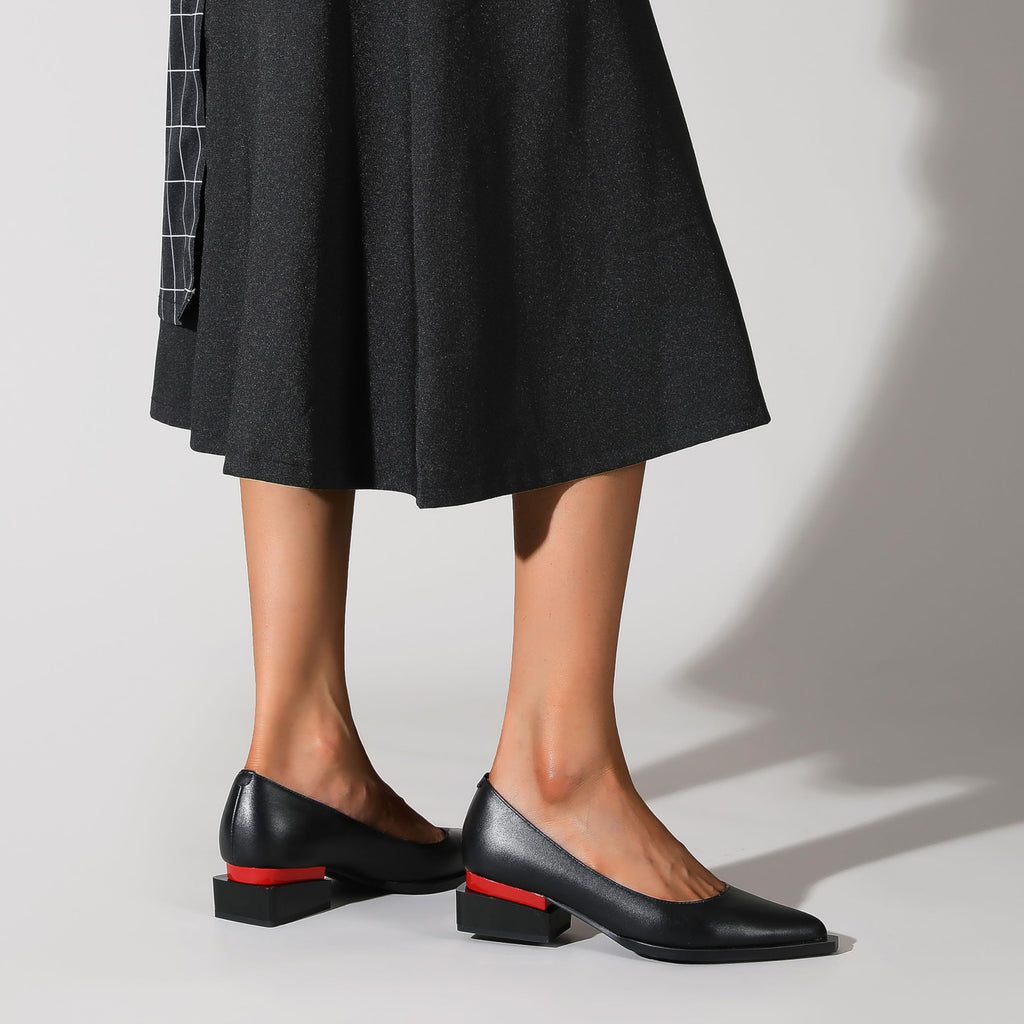 LingxiaUne Dress Shoes for Women, Comfortable Dressy Flats, Womens Chunky Heel Pumps with Arch Support and Pointed Toe