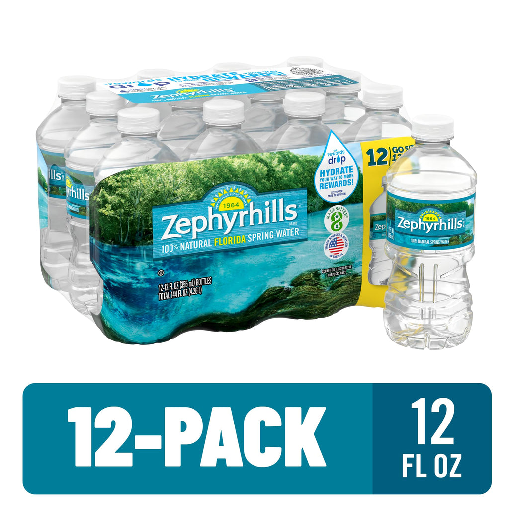 Zephyrhills Spring Water, 8 oz Mini Bottles, 48 Pack (3 Cases)
