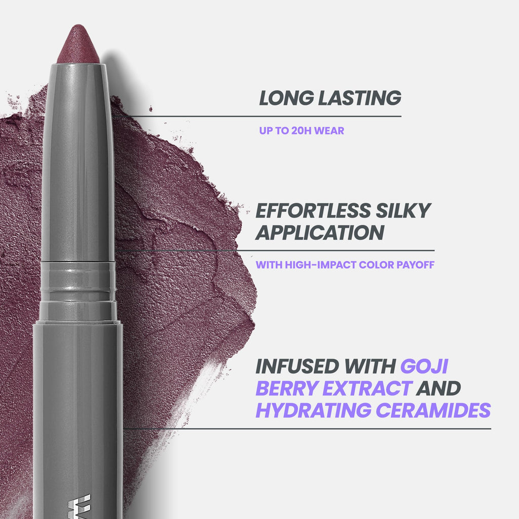 Wonderskin IYKYK Eyeshadow Stick - Longwear Eye Shadow Sticks, Budge-Proof and Waterproof Shimmer Eyeshadow Stick with Built-in Sharpener (Ash)