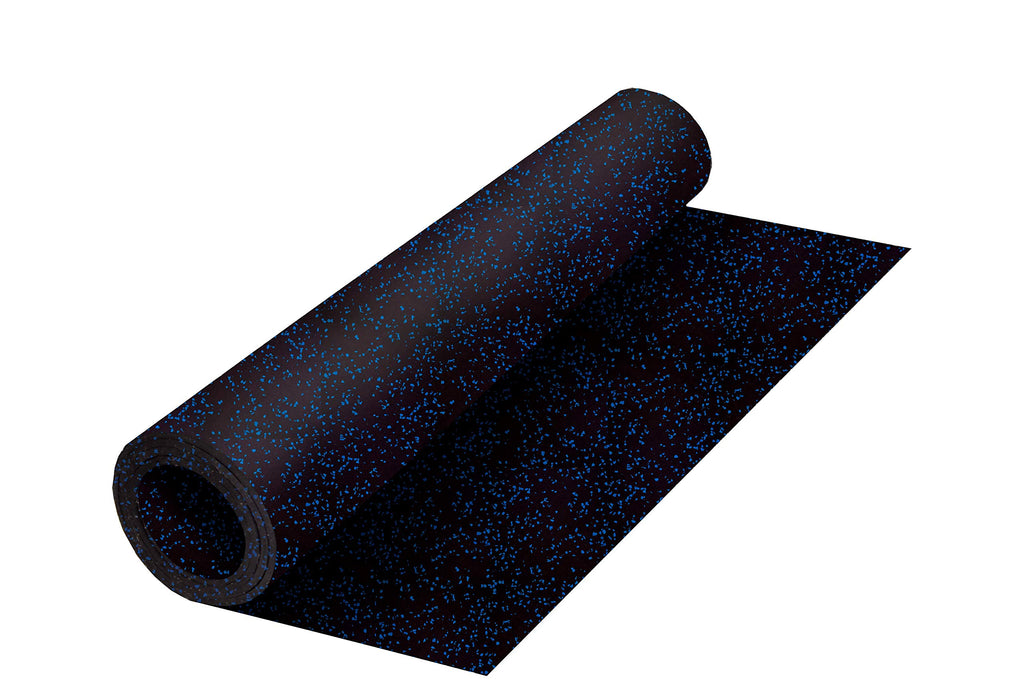 Playsafer Genaflex Rubber Gym Floor Mat, Heavy Duty Commercial Protective Gym Flooring Roll - 8mm Thick (10% Blue, 4' X 4')