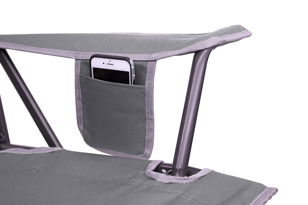 GCI Outdoor Comfort Pro Rocker Camping Chair | Portable Folding Rocking Chair with Durable Armrests & Drink Holder — Blush
