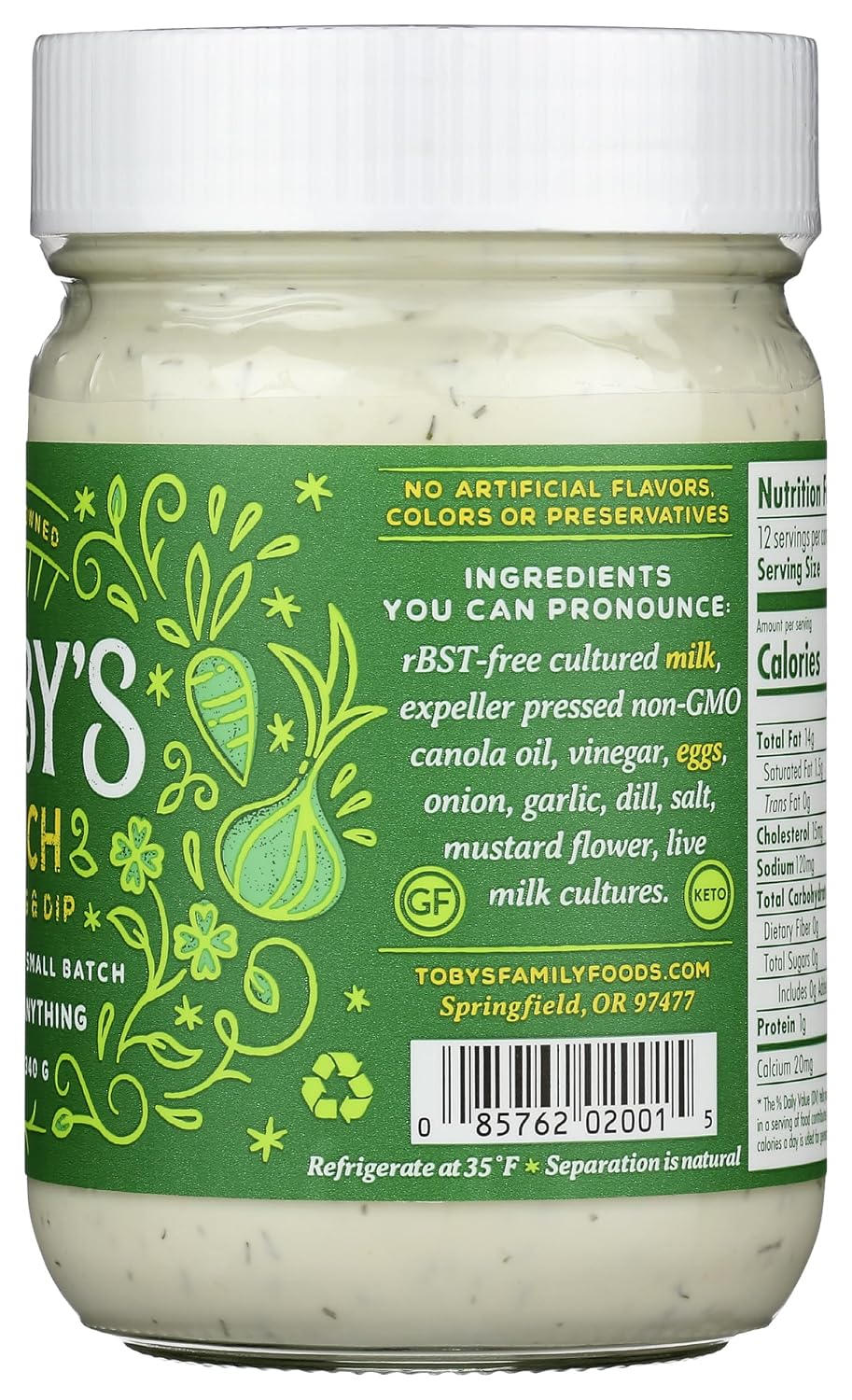 Tobys, Dressing Dip Ranch, 12 Ounce