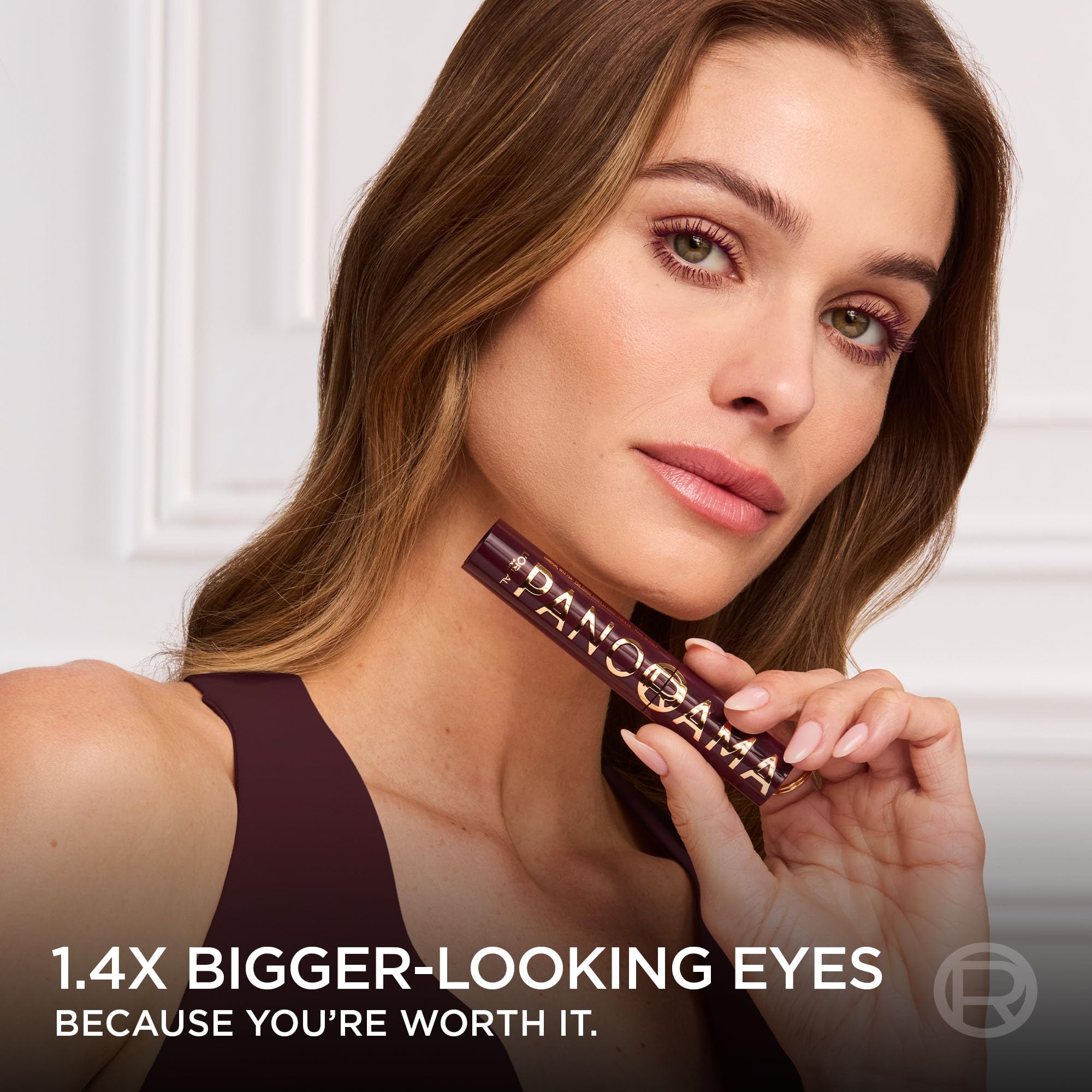 L'Oreal Paris Voluminous Panorama Mascara, Volumizing and Lengthening Formula, Longwear, Smudge-Resistant and Washable, All Night Black Mascara, 0.33 Fl Oz