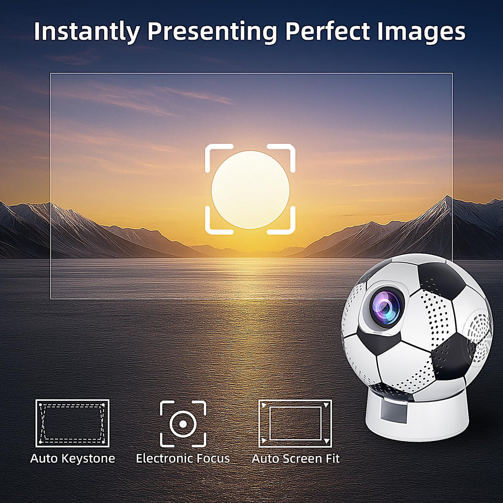 World Cup 2026 Projector with WiFi and Bluetooth, Portable Outdoor Movie Projector Compatible with Smartphone, Fire TV Stick, HDMI, USB