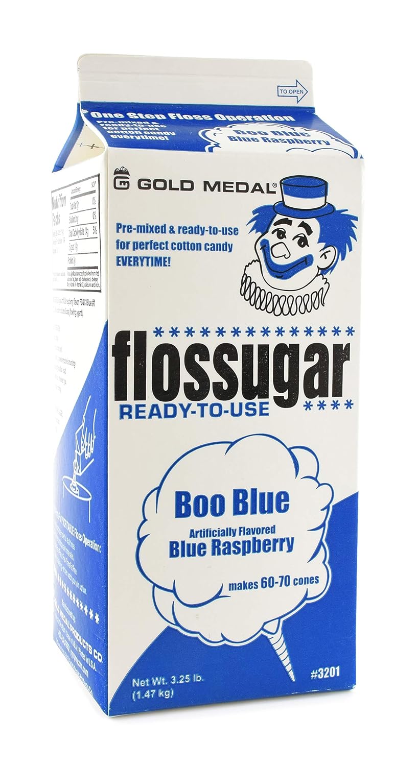 Gold Medal Variety Candy Flossugar (Blue Raspberry and Pink Vanilla) , 52 oz - 1/2 Gallon, 2 Pack