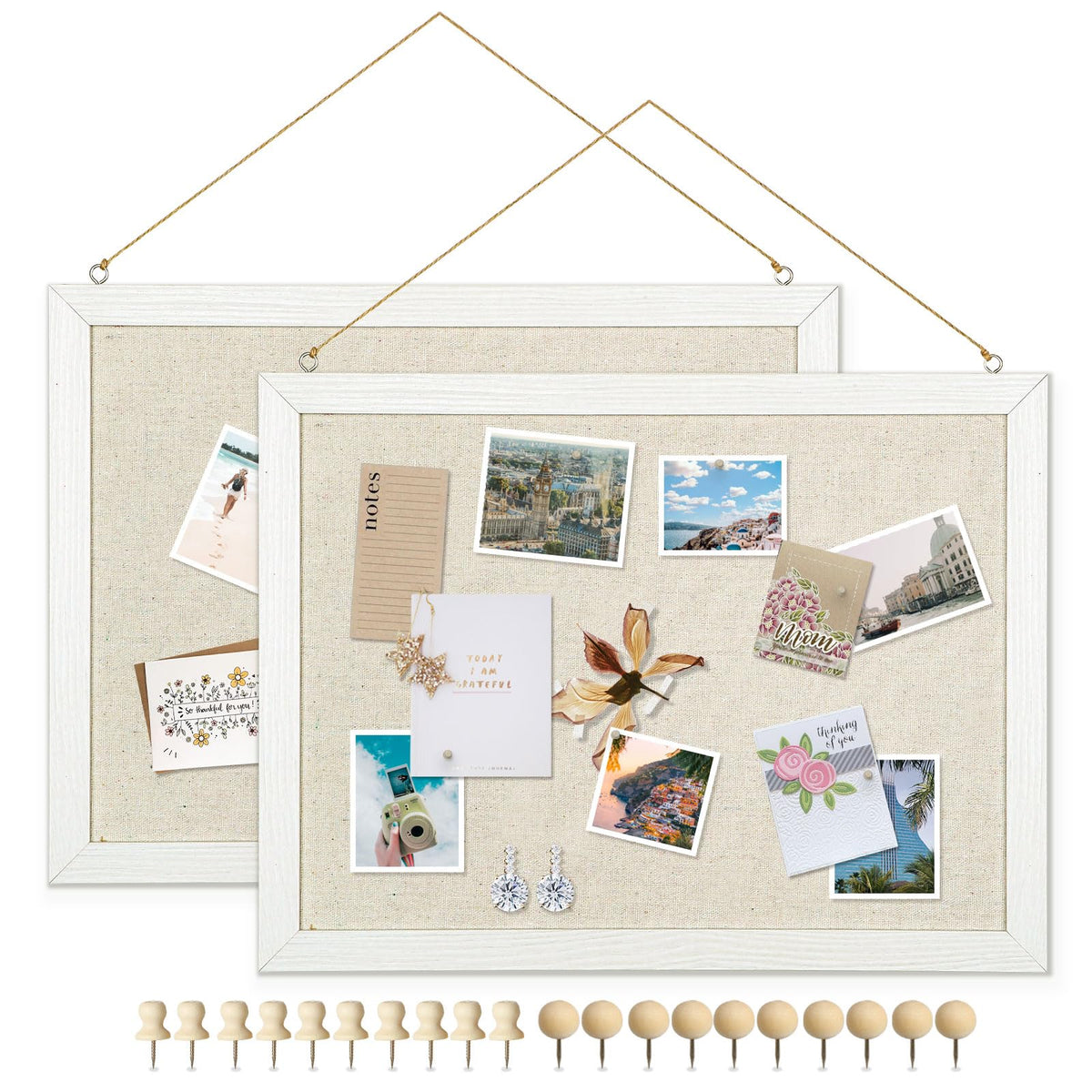 DOLLAR BOSS Black Cork Board with Linen Double-Sided 16''X 12'', Black Cork Boards for Walls, Wood Frame Bulletin Board Hanging Pin Board, Cork Board for Office Home School 1-Pack