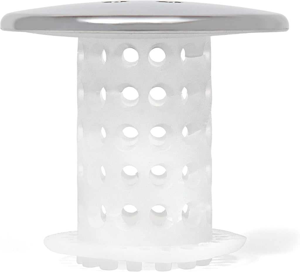 TubShroom Bathtub Drain Protector and Hair Catcher - 2 Pack, Chrome - Fits 1.5" - 1.75" Bathtub and Shower Drains