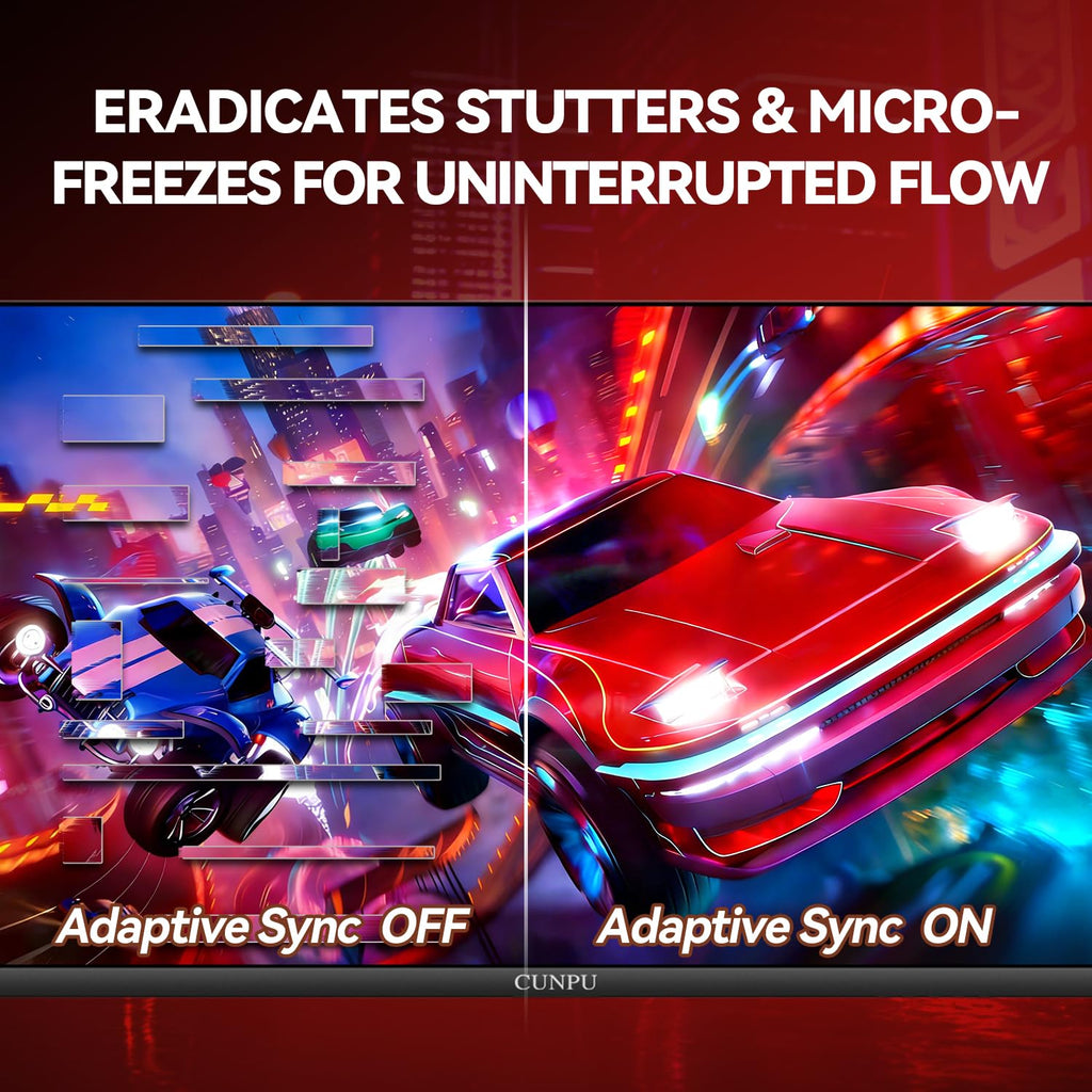 CUNPU 24 Inch 1080P 200Hz Gaming Monitor, FHD Fast IPS Panel, 124% sRGB 1ms HDR Zero-Frame Computer Monitor, Built-in Speaker, HDMI 2.1, DisplayPort 1.4, FreeSync & G-Sync, Tilt, VESA, Eye Care