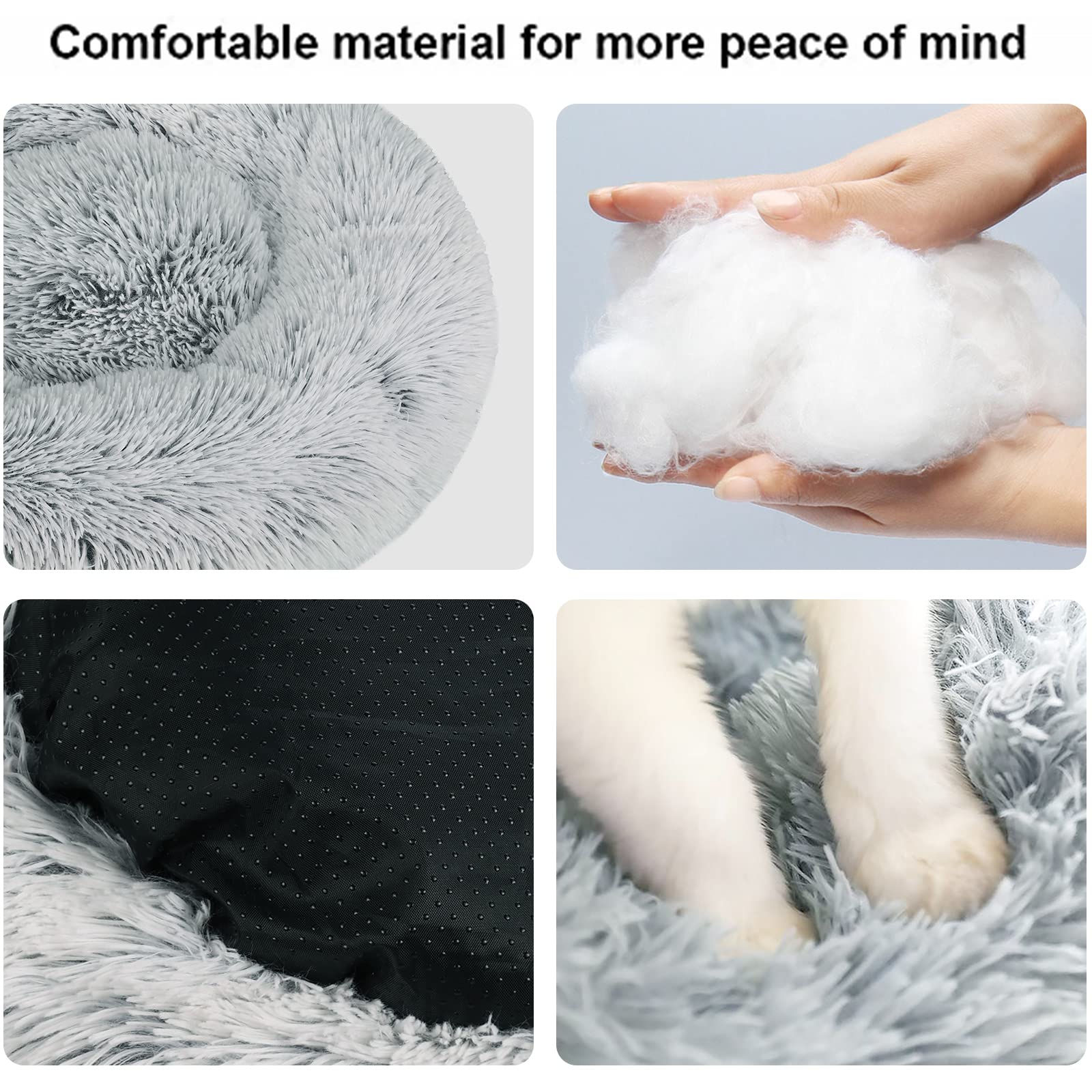 Nisrada Cat Beds for Indoor Cats,15.7 Inch Small Cats Beds, Washable-Round Pet Bed for Puppy and Kitten with Slip-Resistant Bottom