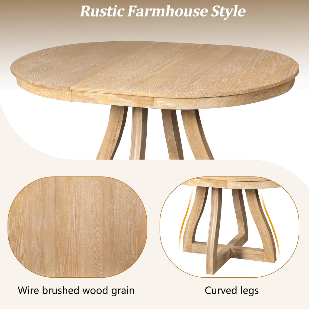 LUMISOL Round Dining Table for 4-6 People, 41"-57" Extendable Kitchen Table with 16" Removable Leaf for Small Places, Kitchen, Dining Room, Espresso