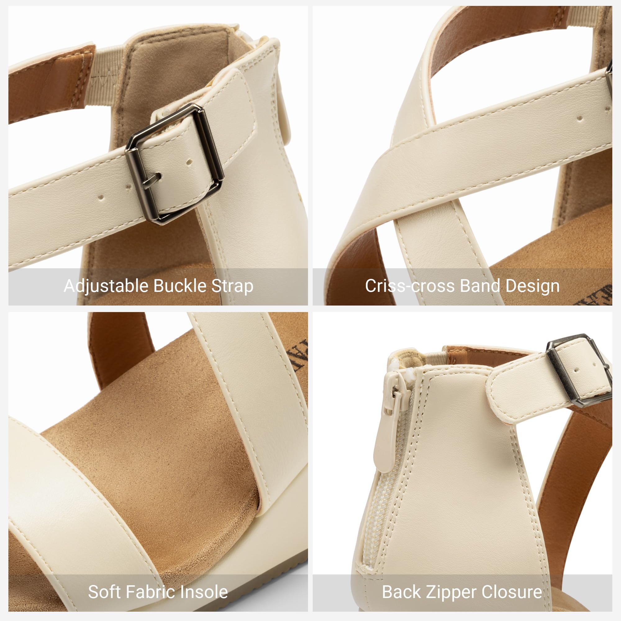DREAM PAIRS Women's Open Toe Buckle Ankle Strap Summer Platform Wedge Sandals