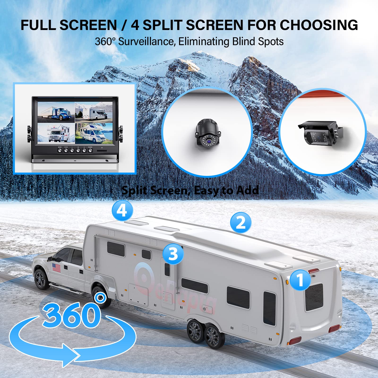 eRapta ERT01 HD Backup Camera Rear View License Plate Reverse Camera Universal for Pickup Truck Car SUV 149 Degree Perfect Angle Night Vision IP69K Level Waterproof