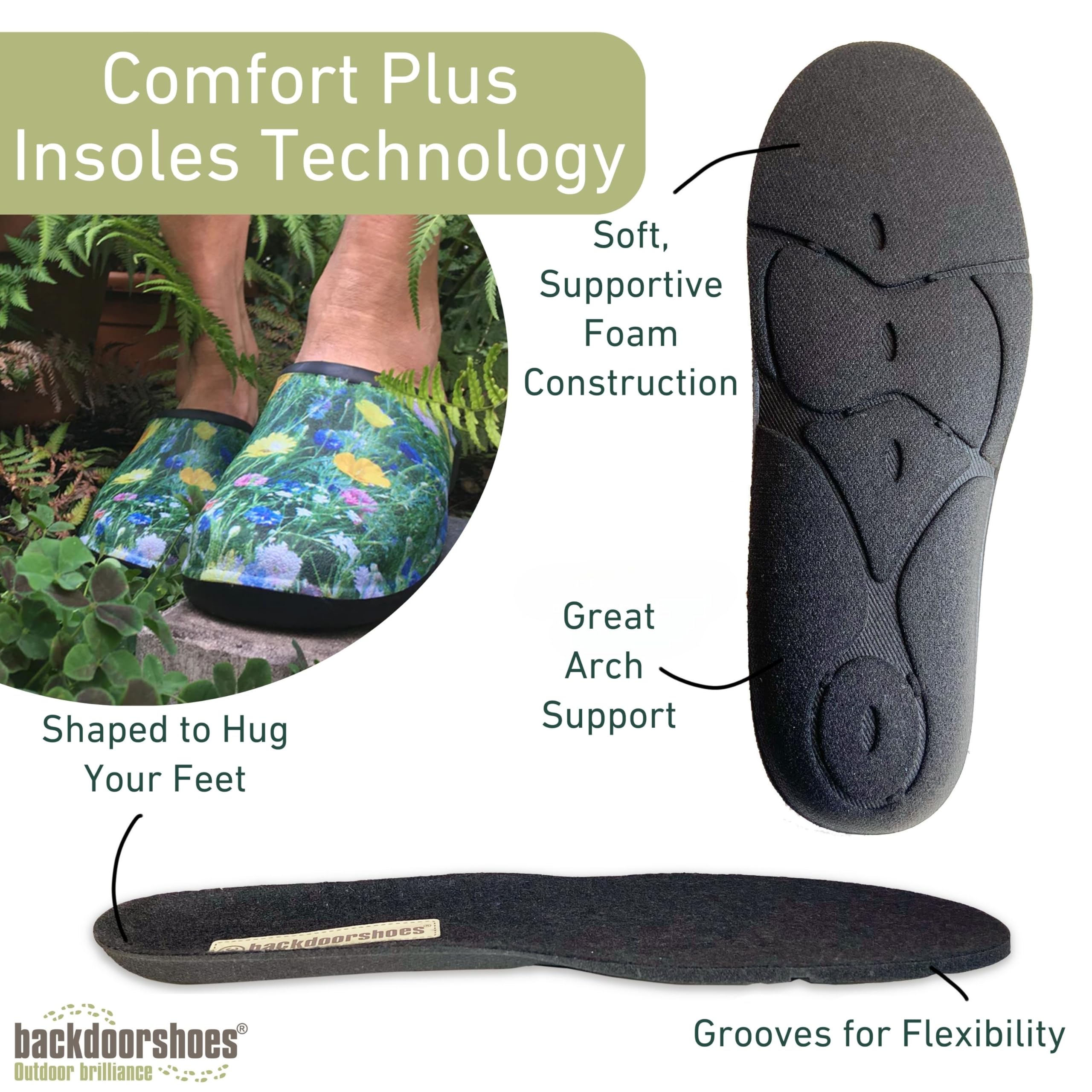 Backdoorshoes Waterproof Premium Garden Clog Shoes for Women with Arch Support