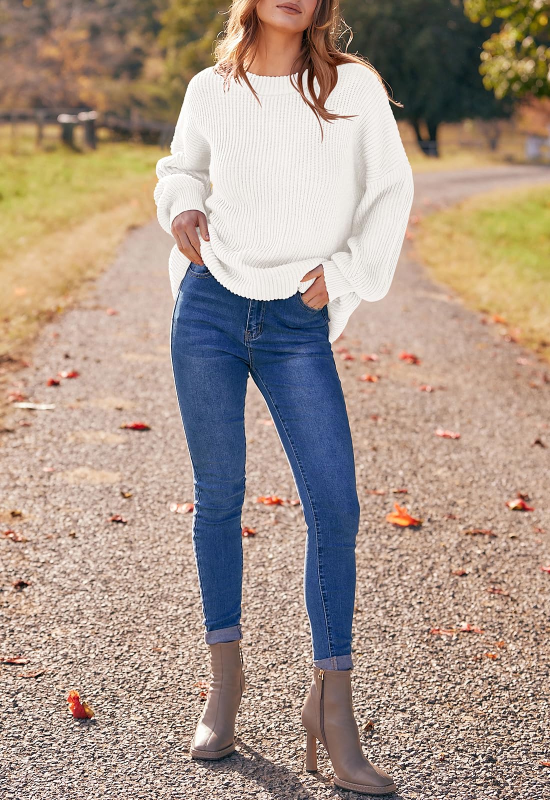 PRETTYGARDEN Womens Sweaters Spring 2026 Oversized Chunky Knitted Pullover Sweater Casual Long Sleeve Crewneck Cute Sweaters
