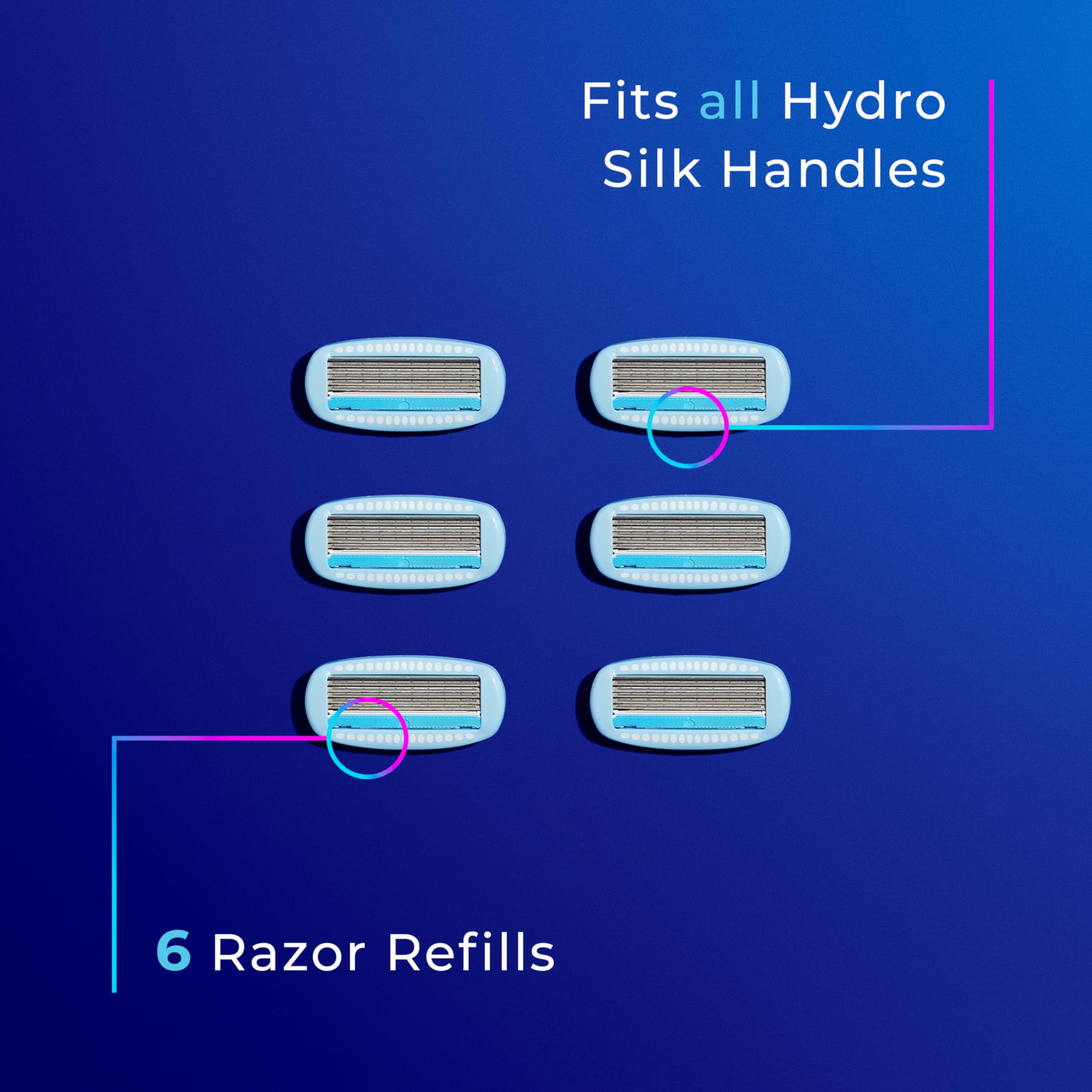 Schick Hydro Silk Moisture Razor Blade Refills, 4 Count | 5-Blade Moisturizing Razors for Women | Womens Moisturizing Razor Refills