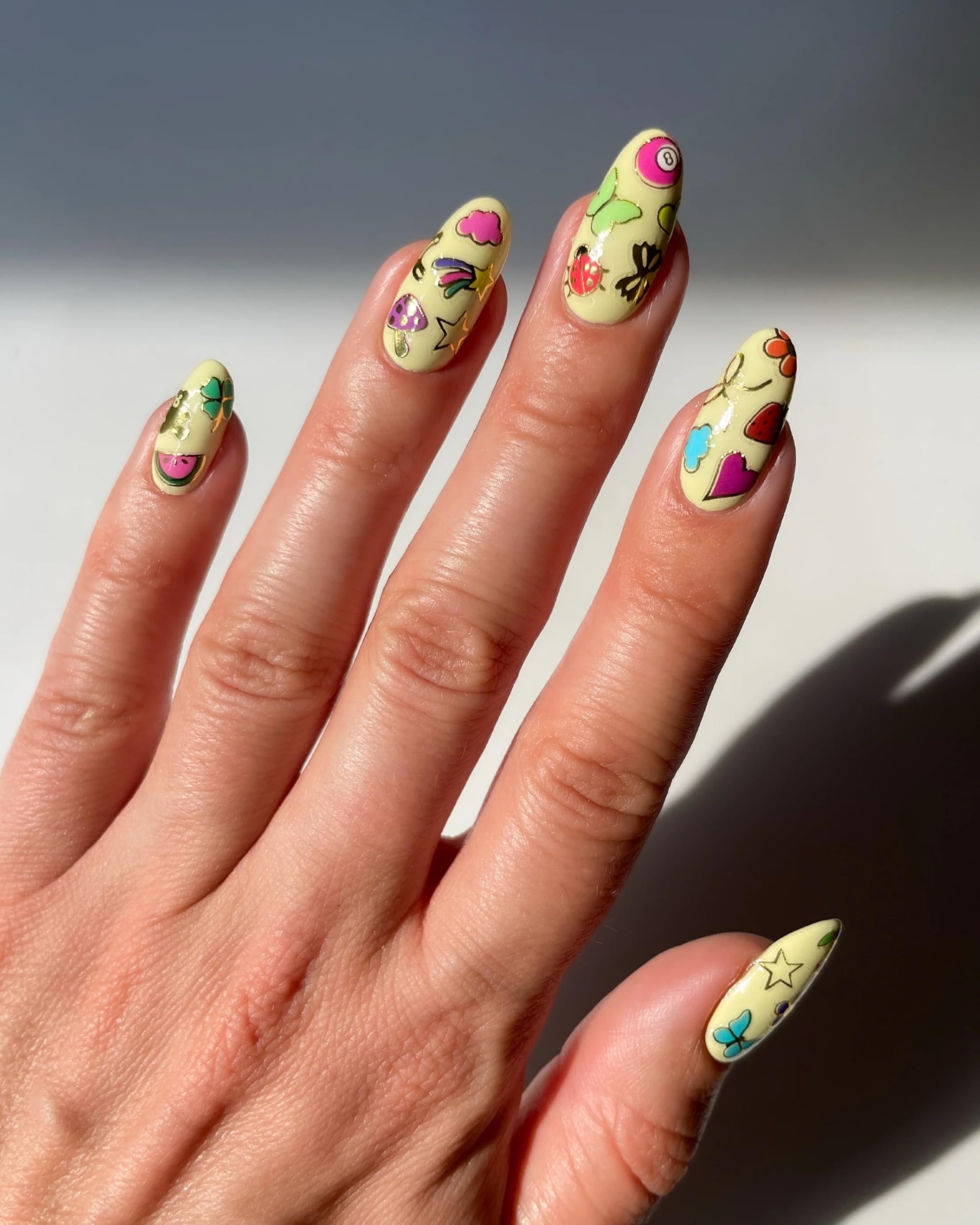 Deco Beauty 90s Baby - Super Thin & Easy-to-Apply Nail Art with The Cutest Designs - Durable & Long-Lasting Nail Art Stickers and Decals for Women, for DIY at-Home Manicures & Salon-Quality Nails