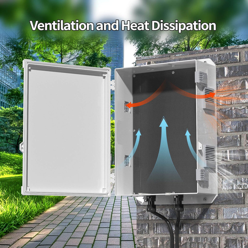 Namunanee Outdoor Electrical Junction Box, ABS Water Resistant Enclosure with Internal Mounting Panel & Hinged Cover, 9.2" H* 7" L* 4.6" W
