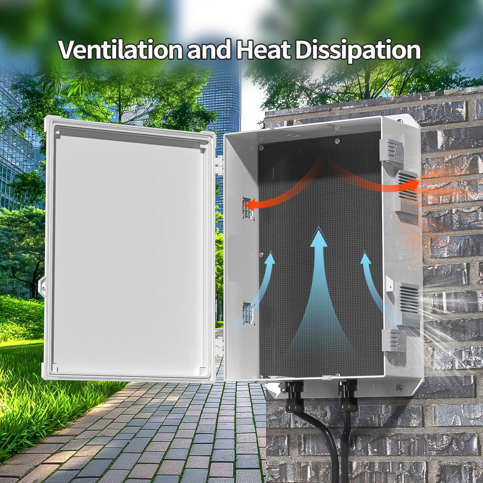 Namunanee Outdoor Electrical Junction Box, ABS Water Resistant Enclosure with Internal Mounting Panel & Hinged Cover, 9.2" H* 7" L* 4.6" W