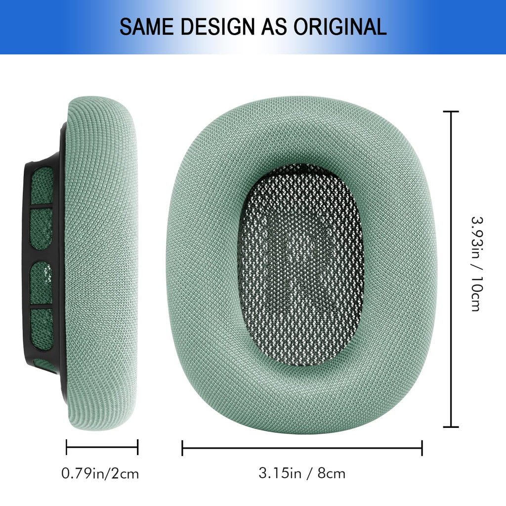 Ear Cushions for AirPods Max - Mesh Fabric Ear Cups Cover Replacement - Upgraded Cushion for Apple Air Pods Max Headphones (Green)