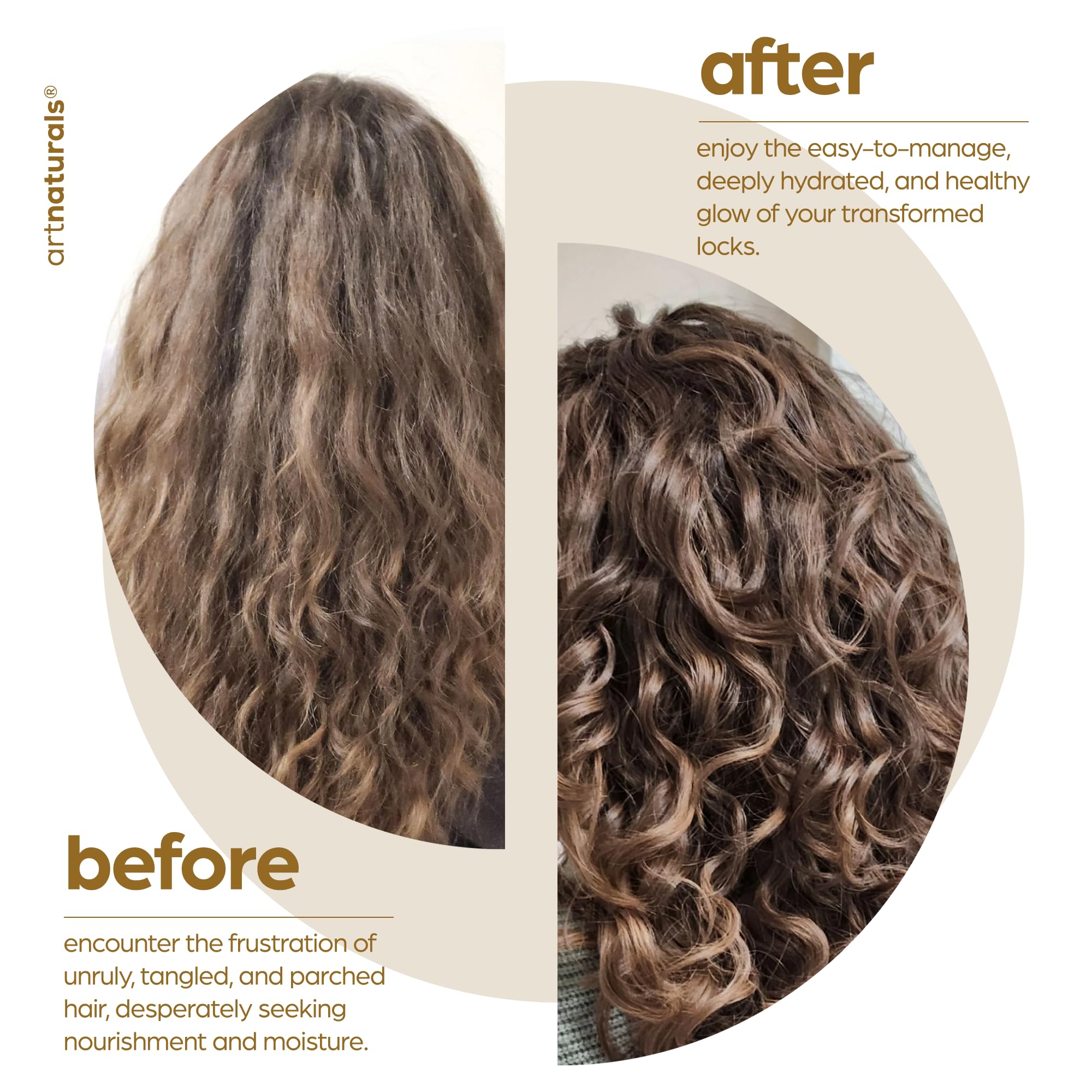 Artnaturals Argan Oil Leave-In Conditioner - (12 Fl Oz / 355ml) - Made with Organic and Natural Ingredients - for All Hair Types – Treatment for Damaged, Dry, Color Treated and Hair Loss (ANHA-0802)