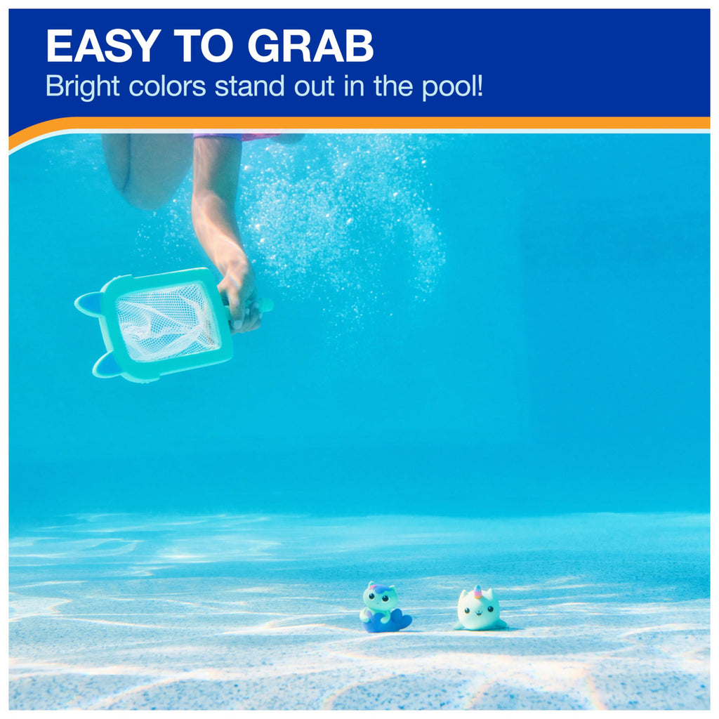 Swimways Gabby's Dollhouse Dive n Catch Game, Swimming Pool Accessories & Kids Pool Toys, Pool Party Supplies & Water Toys for Kids Aged 5 & Up