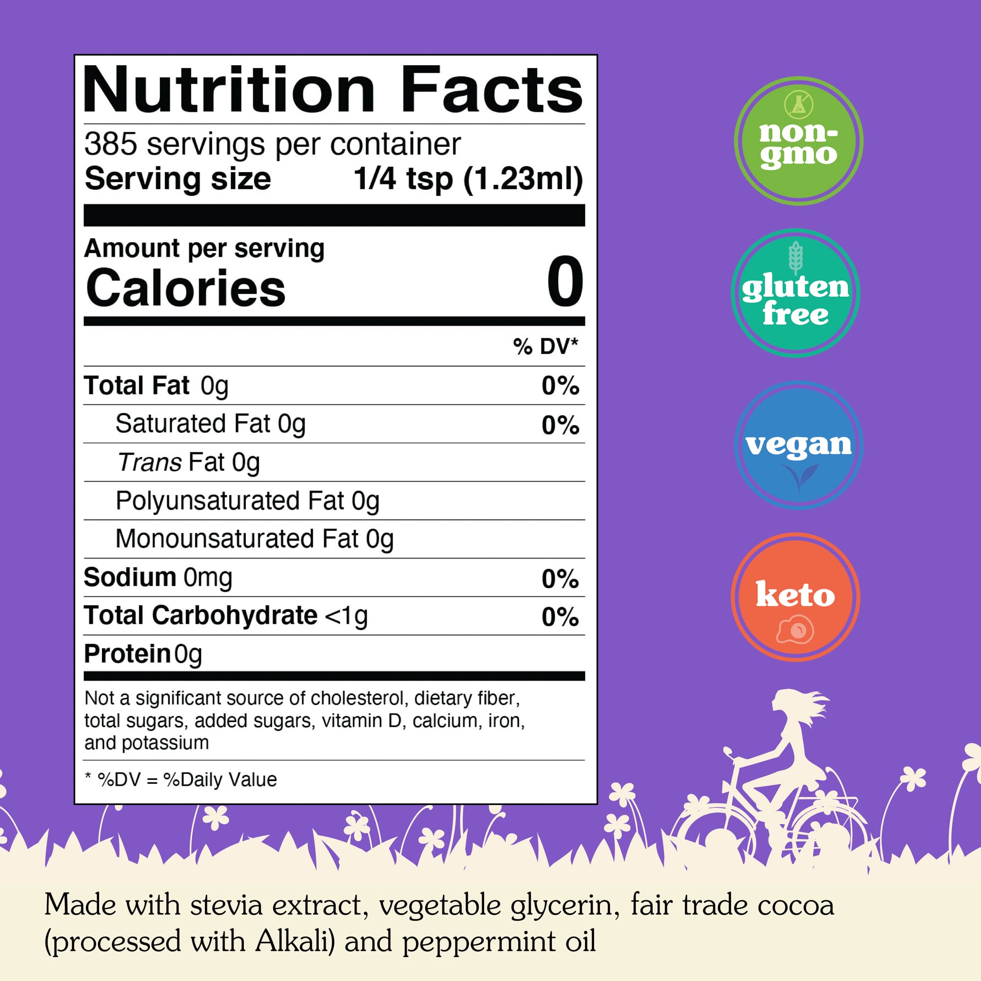 NuNaturals Stevia Syrup, Sugar-Free Sweetener, Plant-Based Sugar Substitute, Zero Calorie, Chocolate Flavor Syrup, 16 oz