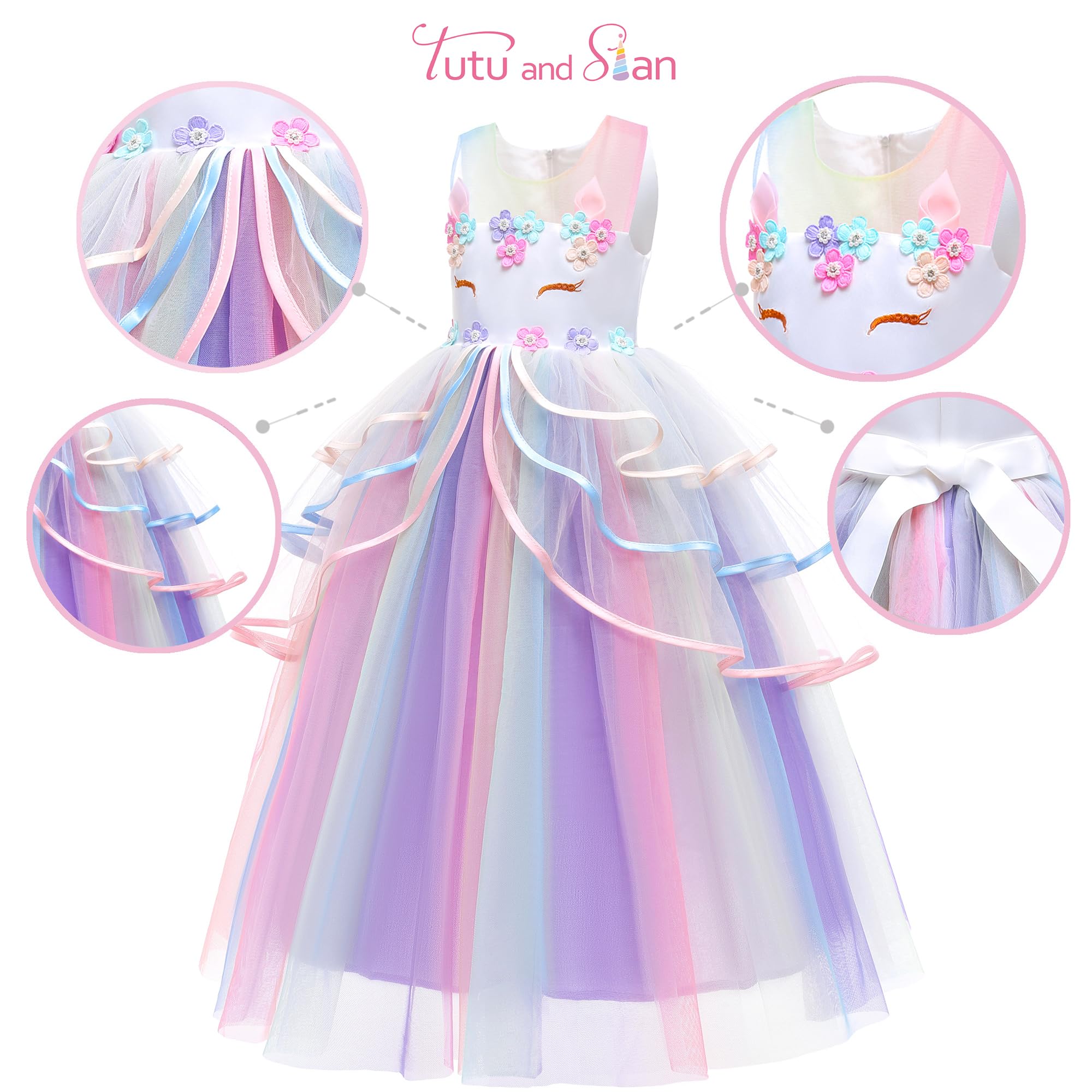 Unicorn Princess Dress Up Clothes for Little Girls – Costume, Jewelry and Headband