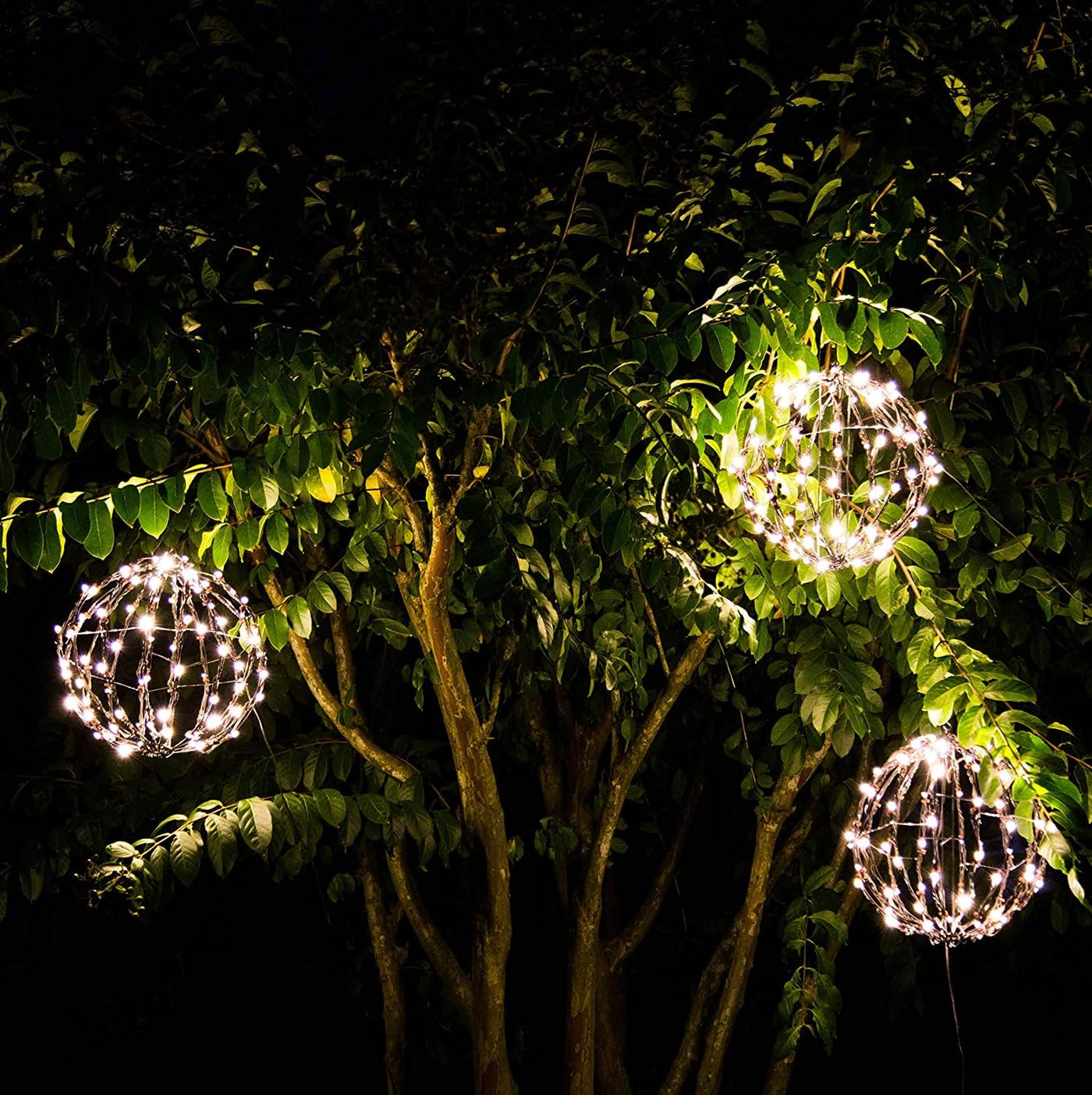 Elf Logic 3 Pack 12” Outdoor/Indoor LED Christmas Light Balls. Durable, Waterproof, Long-Lasting, Lightweight Bright Light Ball. Warm LED Lights for Holiday Decor, Patio, Wedding Decor