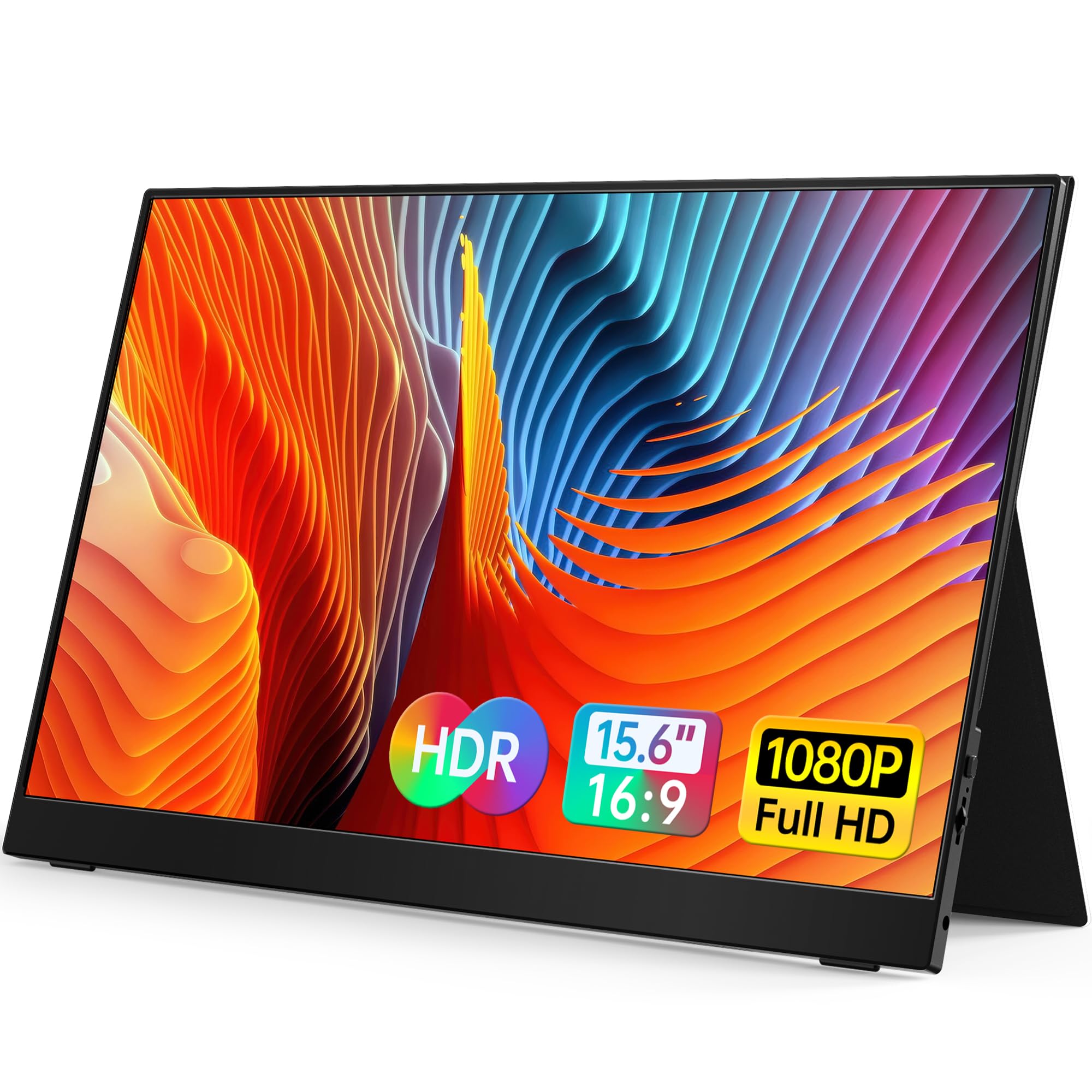 VILVA Portable-Monitor-for-Laptop 14 inch FHD 1920×1200 Built-in Stand,USB-C & HDMI Travel Monitor, HDR Dual Speakers,Ultra-Slim Plug-and-Play External Screen for PC,Mac,Phone,Gaming Consoles