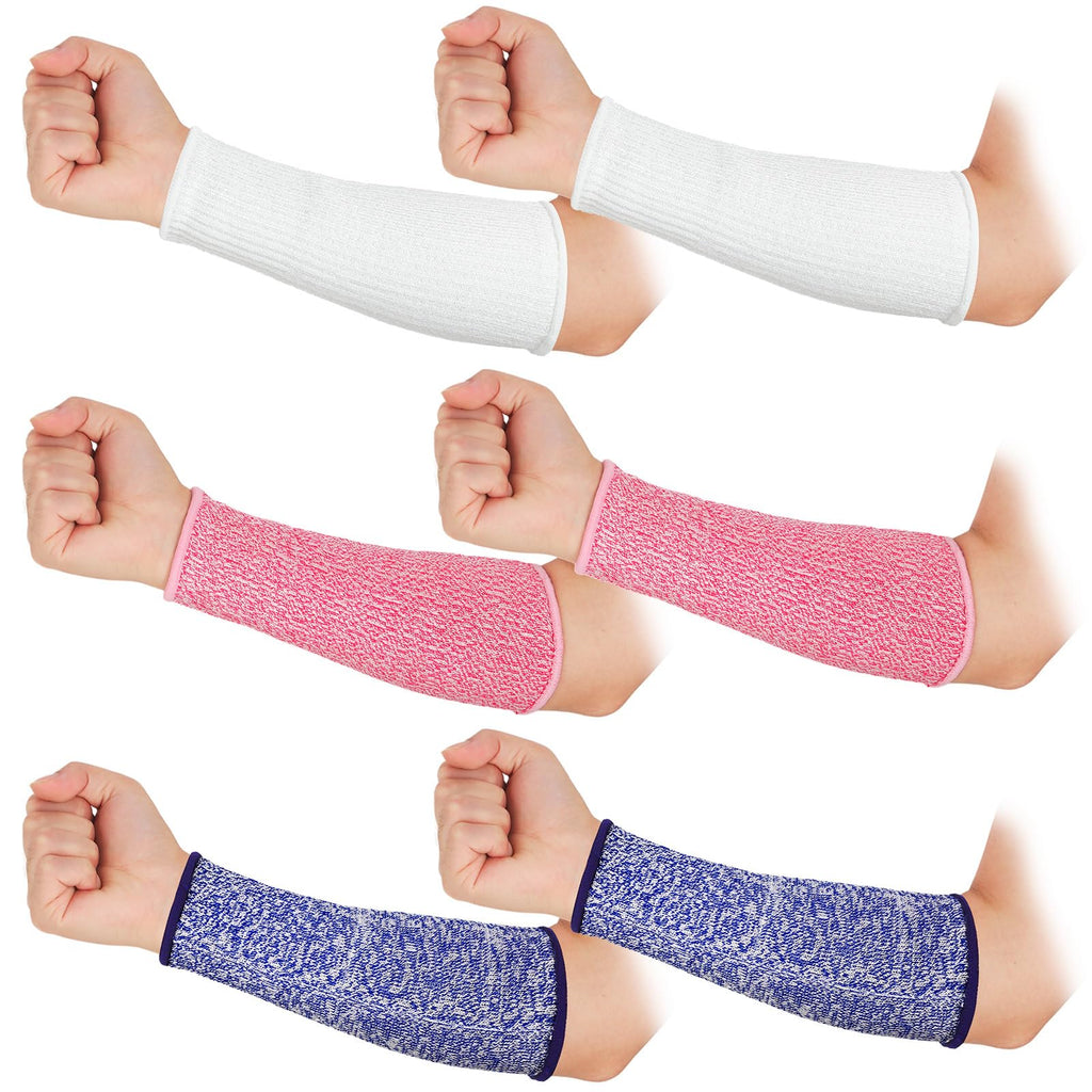 Sintege 3 Pairs Arm Protectors for Thin Skin and Bruising Cut Resistant Forearm Sleeve Level 5 Arm Burn Protection Sleeve (Black,7.9 Inch)